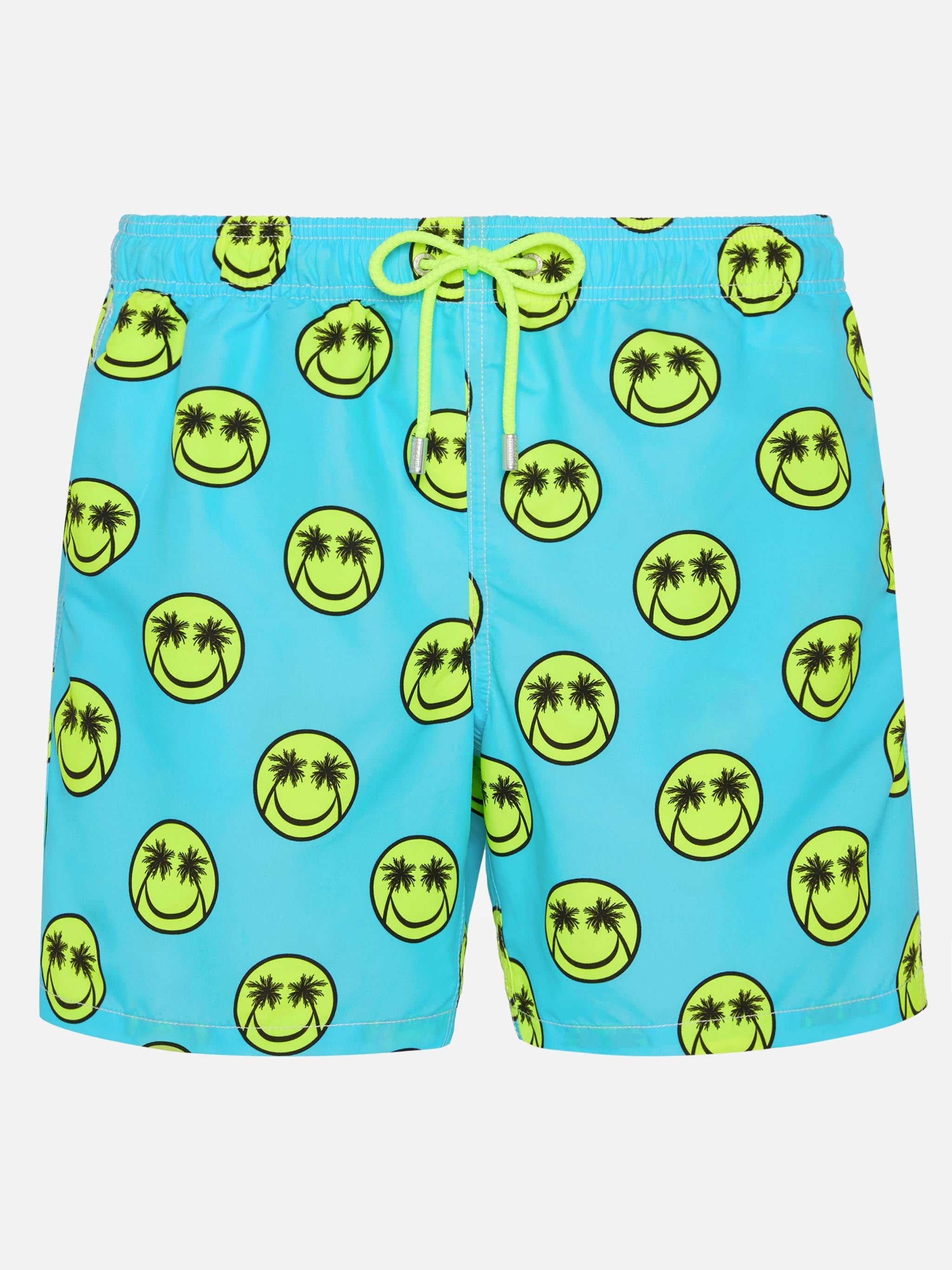 Palm Smile Mid-Length Swim Shorts Blue Swimshort
