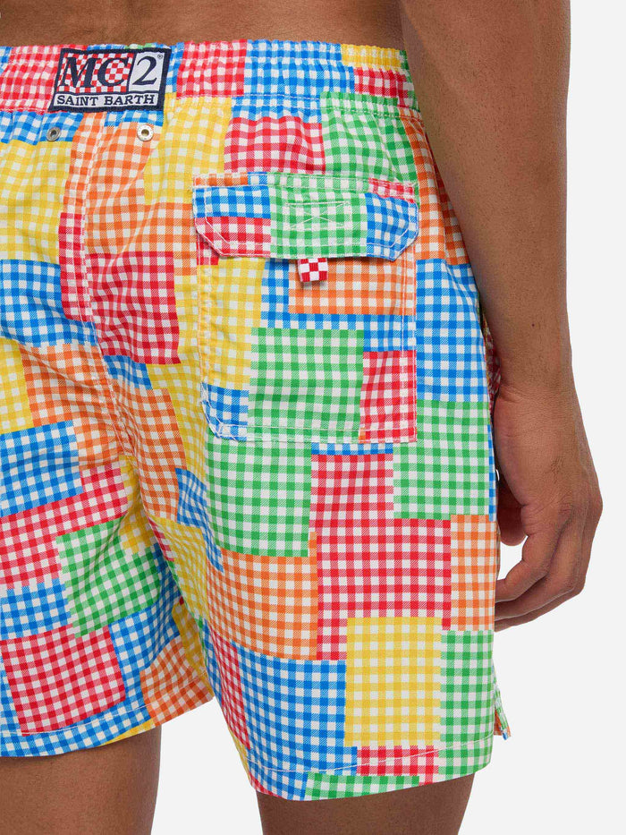Multicolor Gingham Man Swim Shorts Swimshort