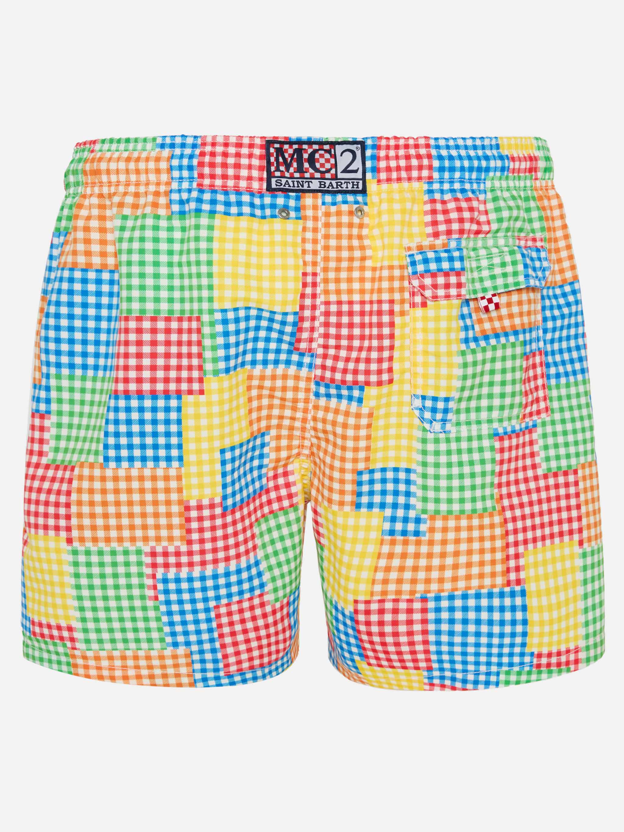 Multicolor Gingham Man Swim Shorts Swimshort