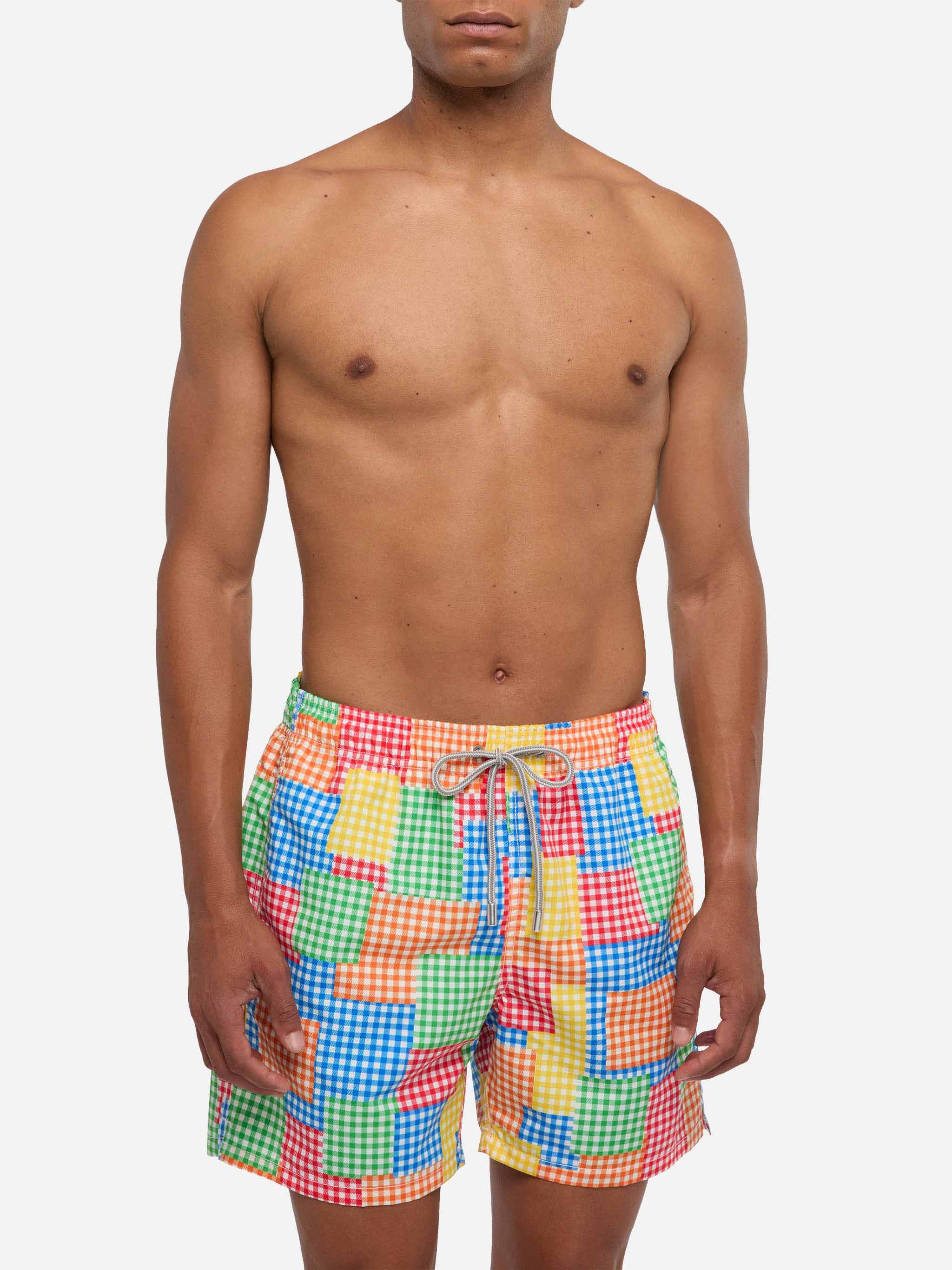 Multicolor Gingham Man Swim Shorts Swimshort