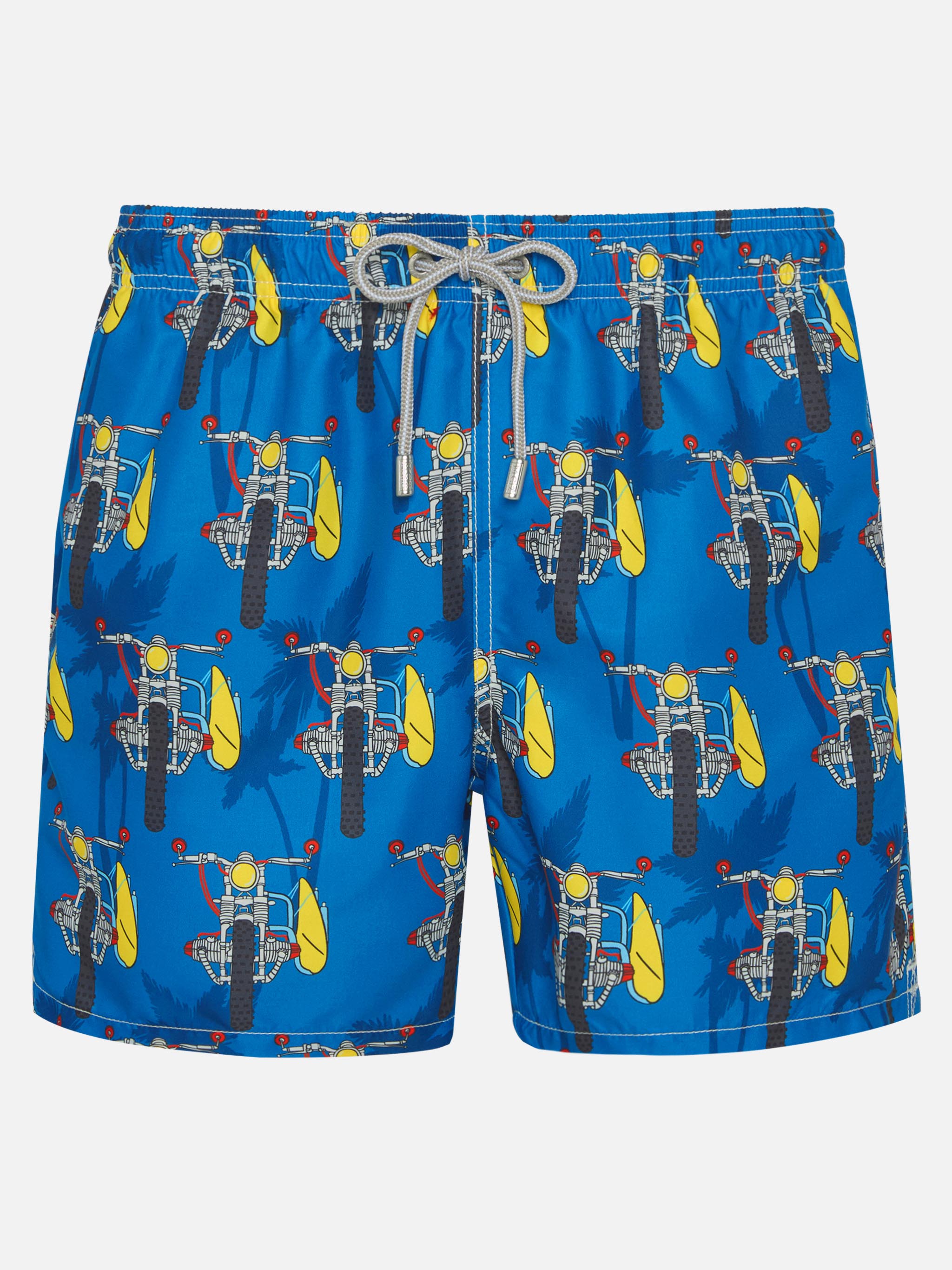 Mid-Length Swimshorts With Surf Motorbike Blue Swimshort