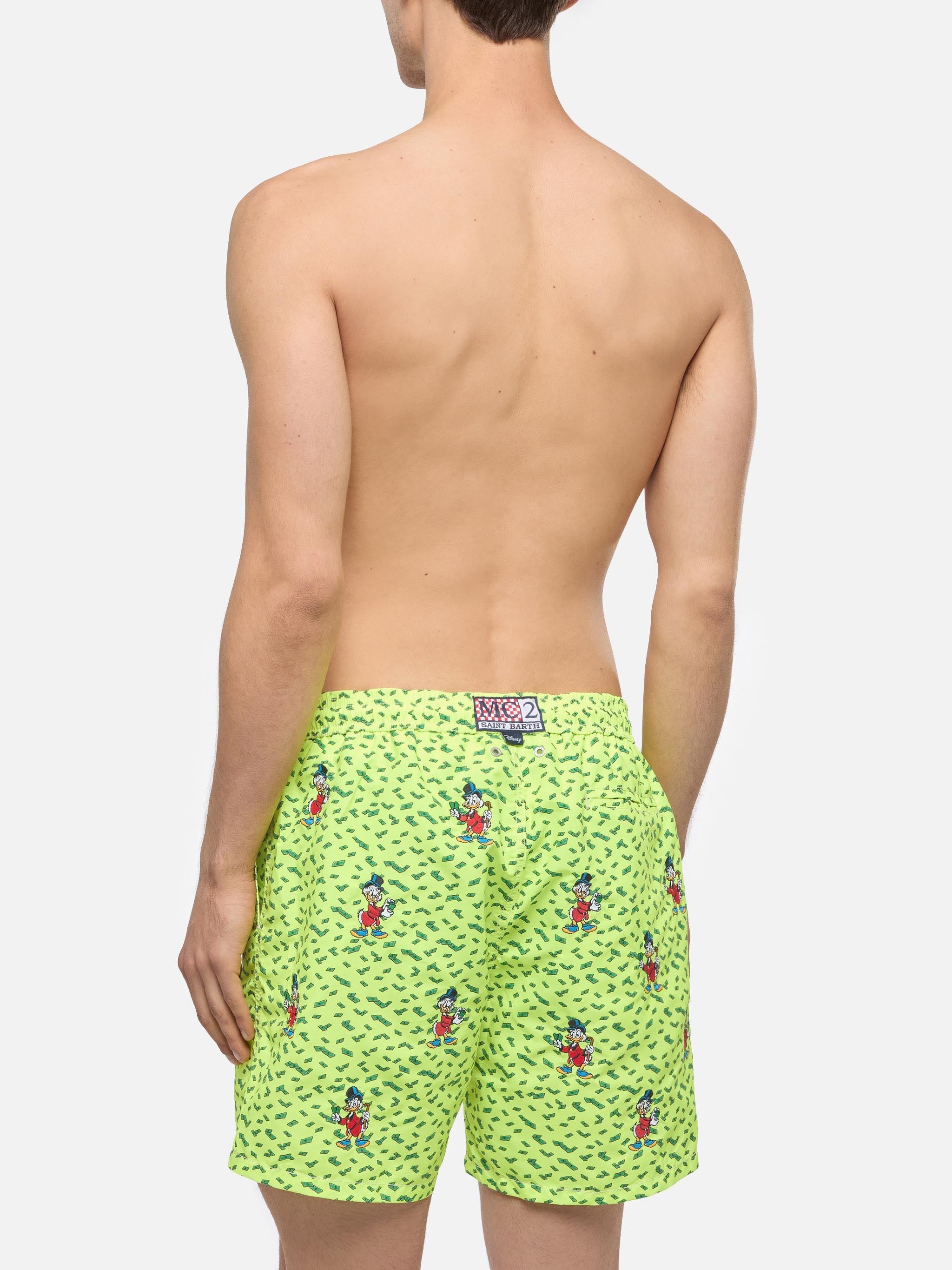 Mid-Length Striped Gustavia Swim-Shorts With Scrooge Embroidery | Disney® Special Edition Yellow Swimshort