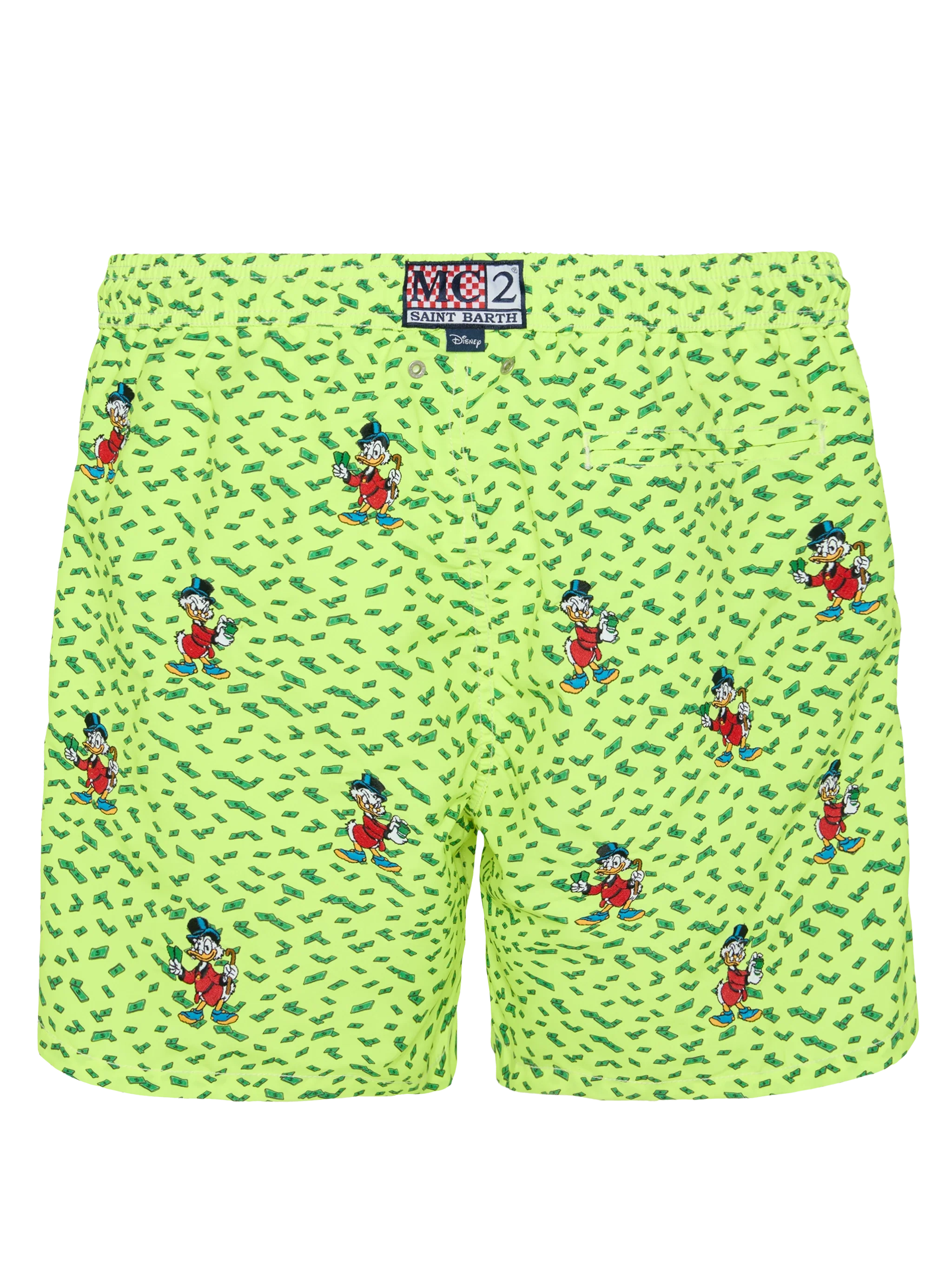 Mid-Length Striped Gustavia Swim-Shorts With Scrooge Embroidery | Disney® Special Edition Yellow Swimshort