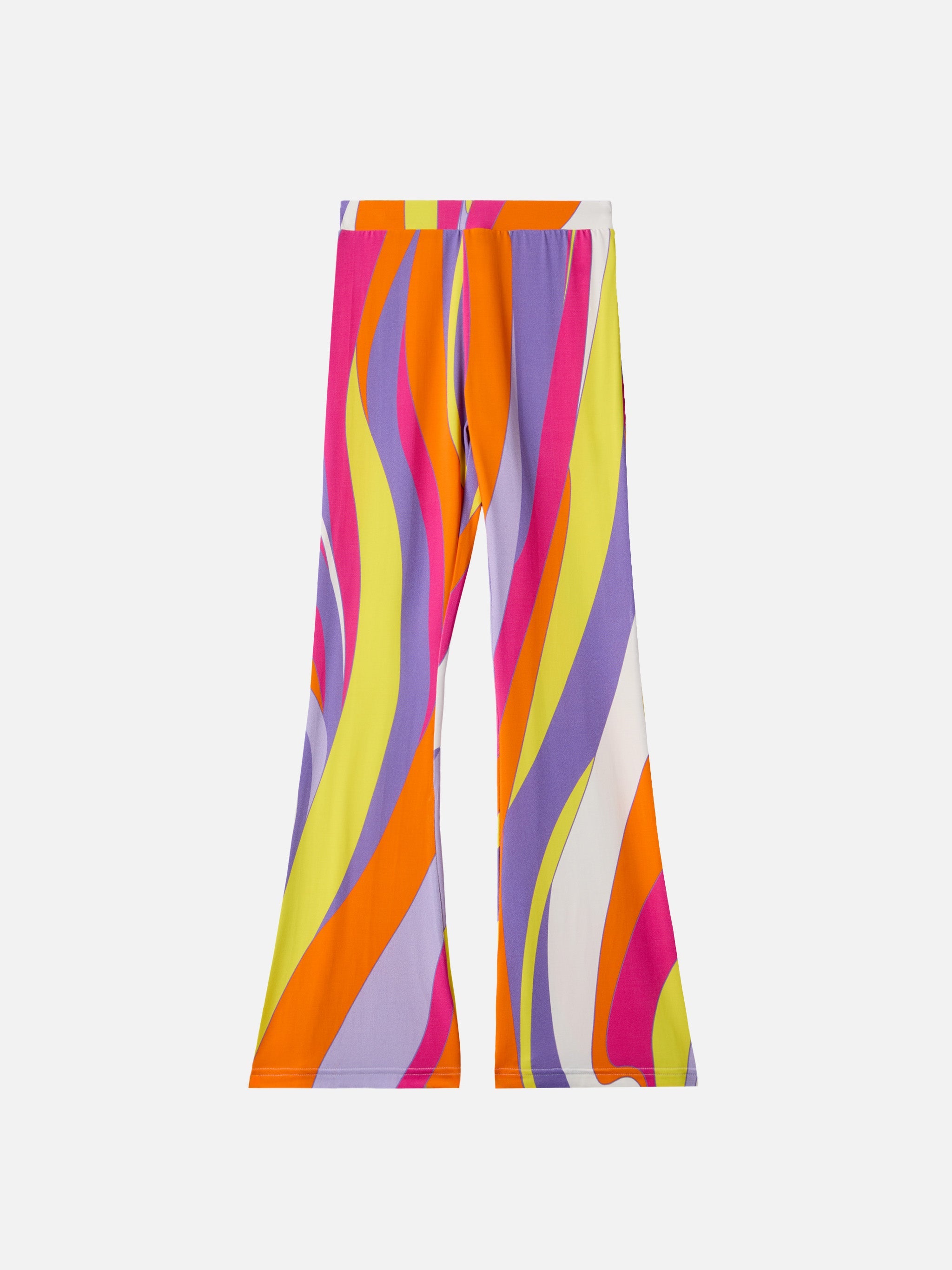Flared Pants Gwenda Jr With Shape Wave Print Orange