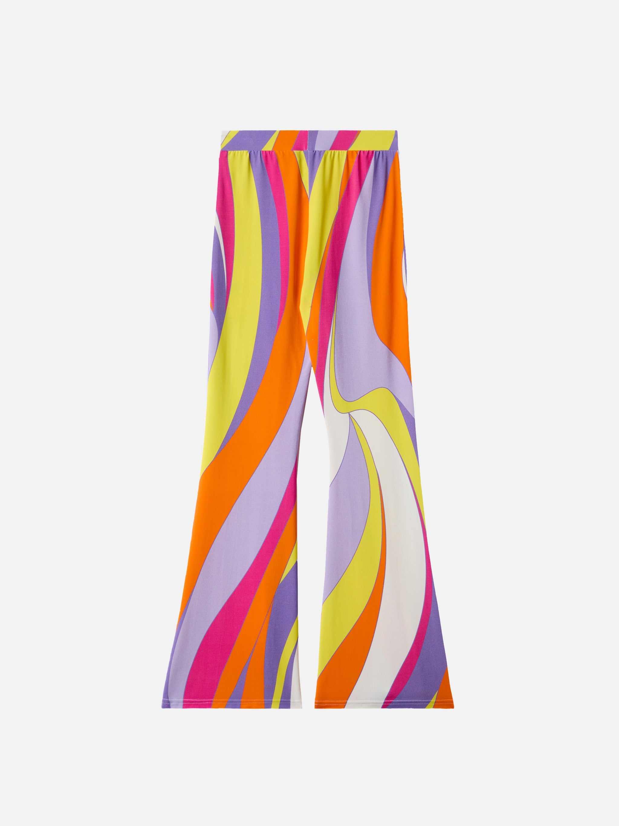Flared Pants Gwenda Jr With Shape Wave Print Orange