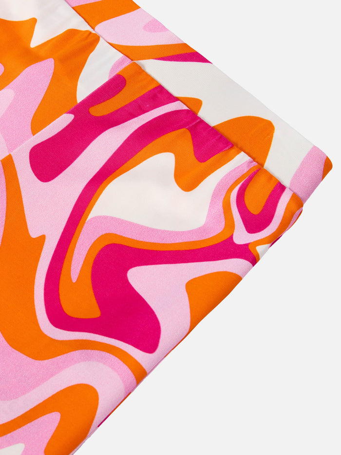 Flared Pants Gwenda Jr With Liquid Shape Print Pink