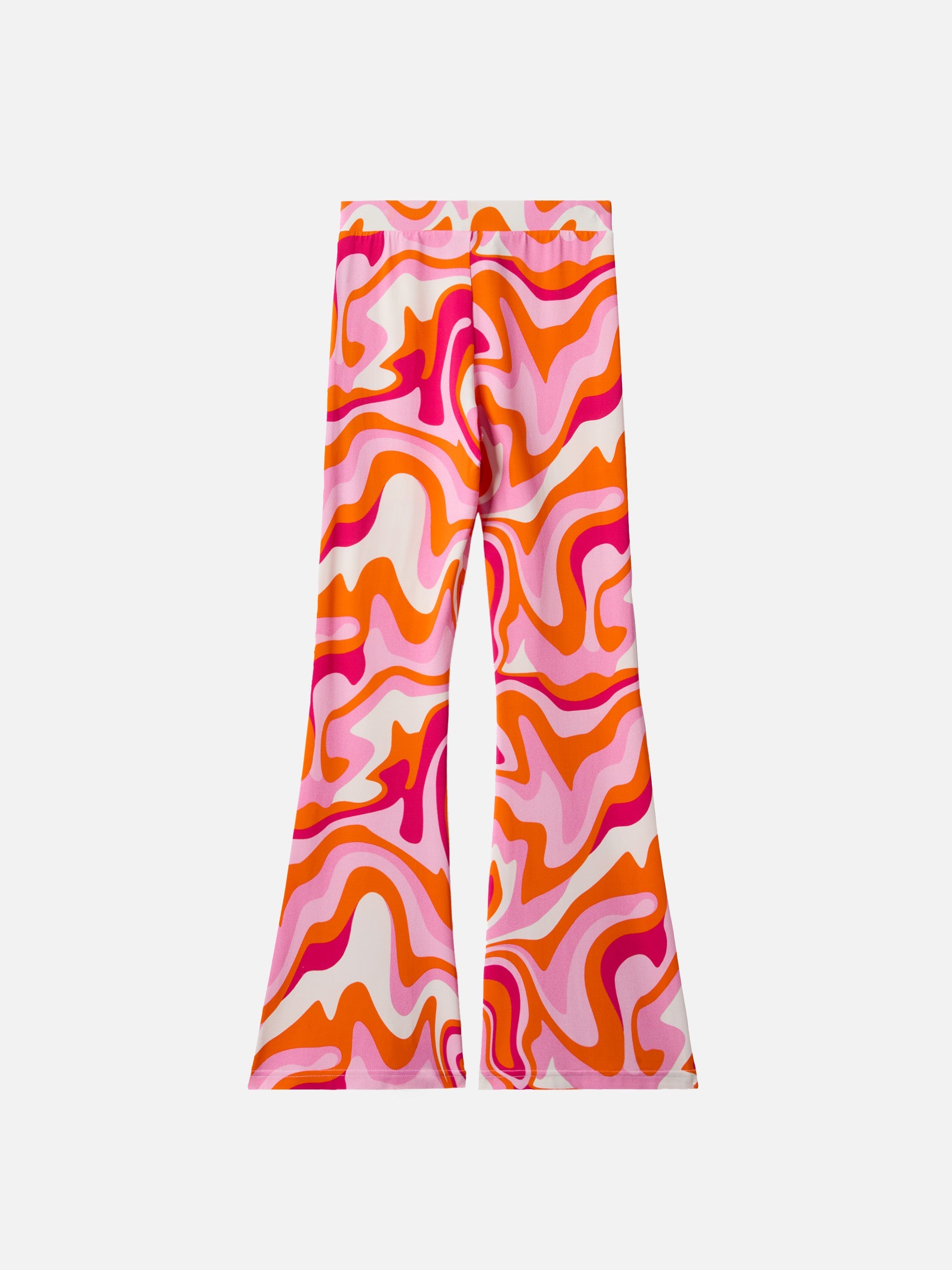 Flared Pants Gwenda Jr With Liquid Shape Print Pink