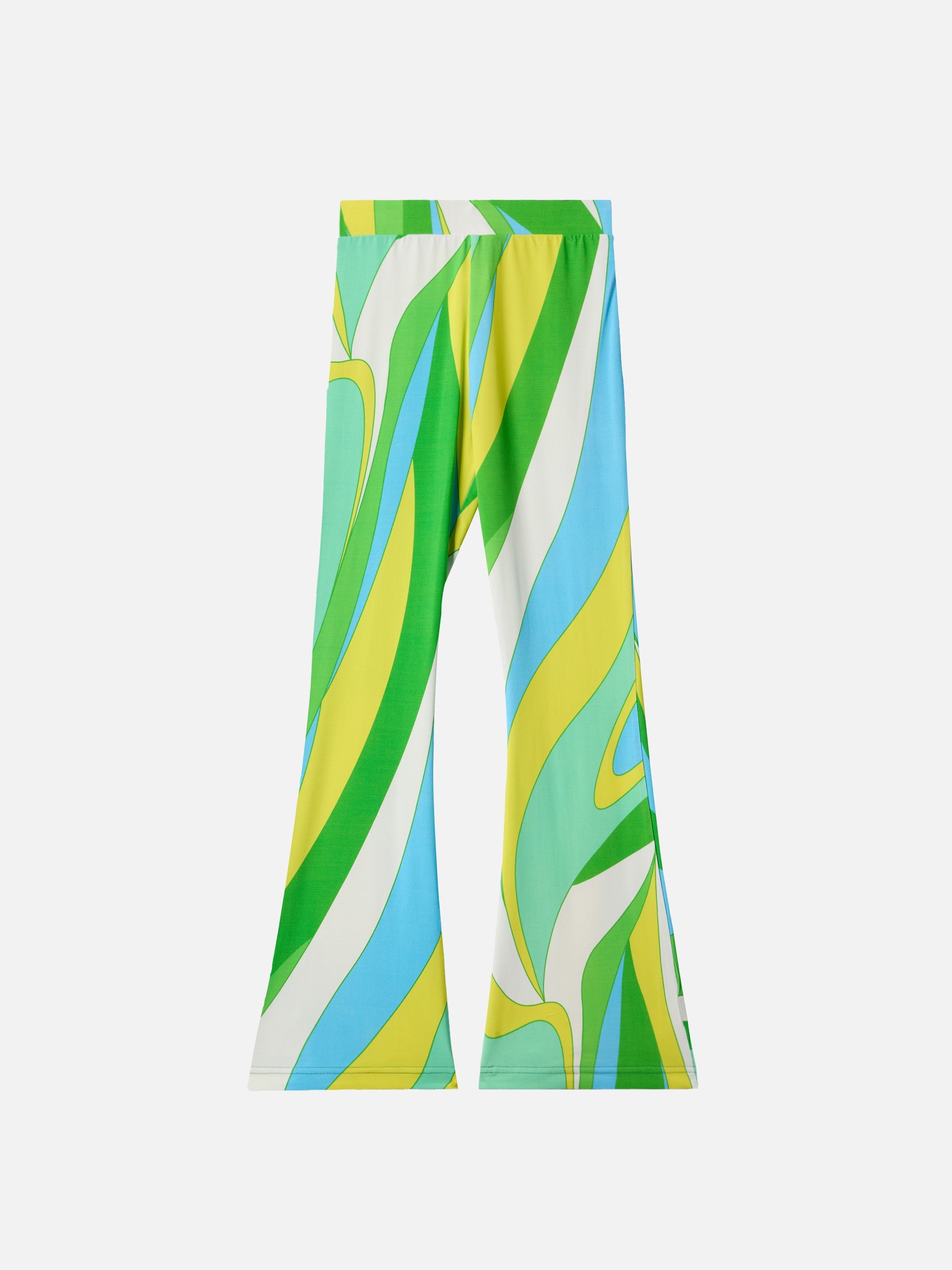 Flared Pants Gwenda Jr With Shape Wave Print Green