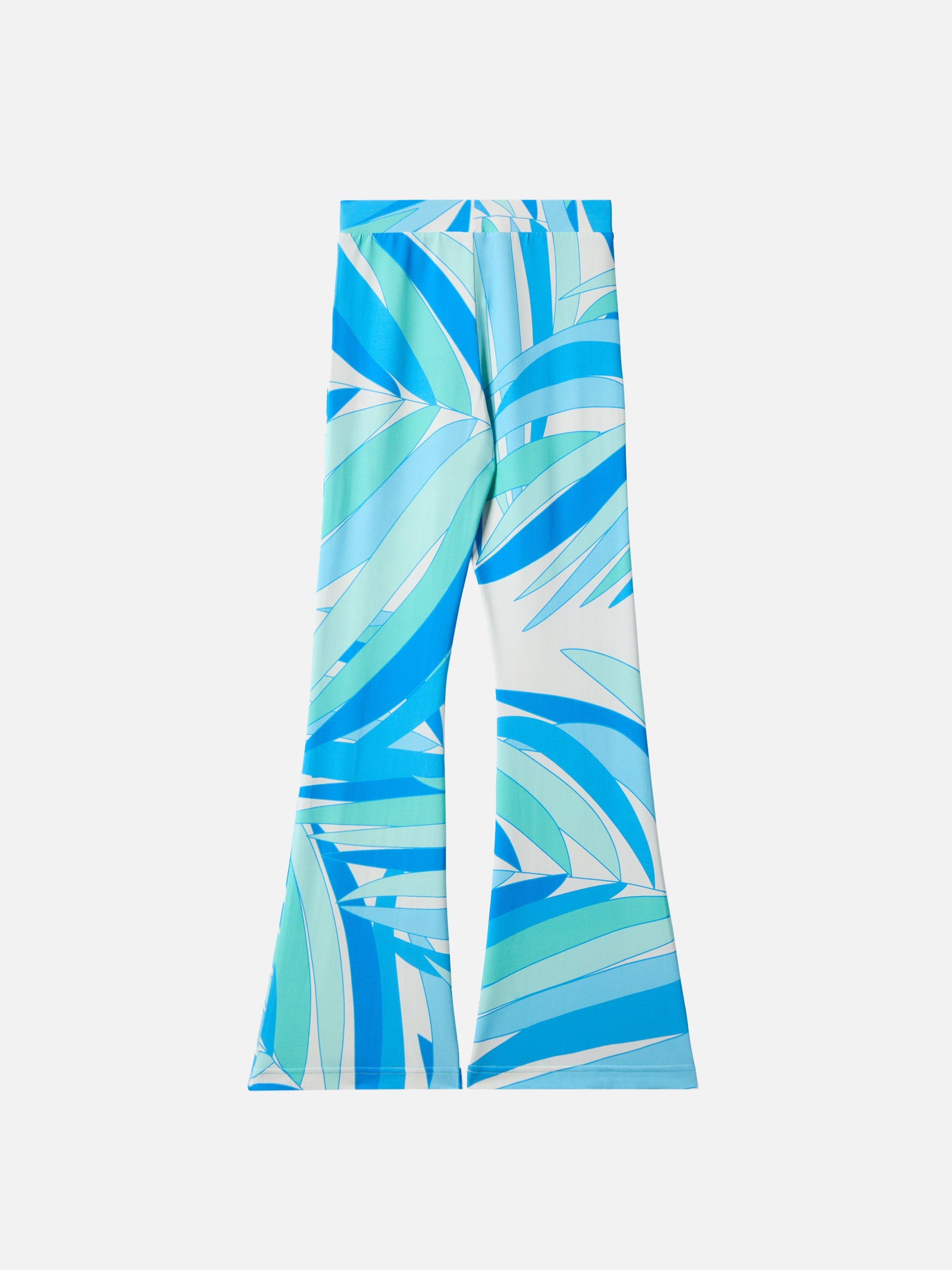 Flared Pants Gwenda Jr With Palms Print Blue