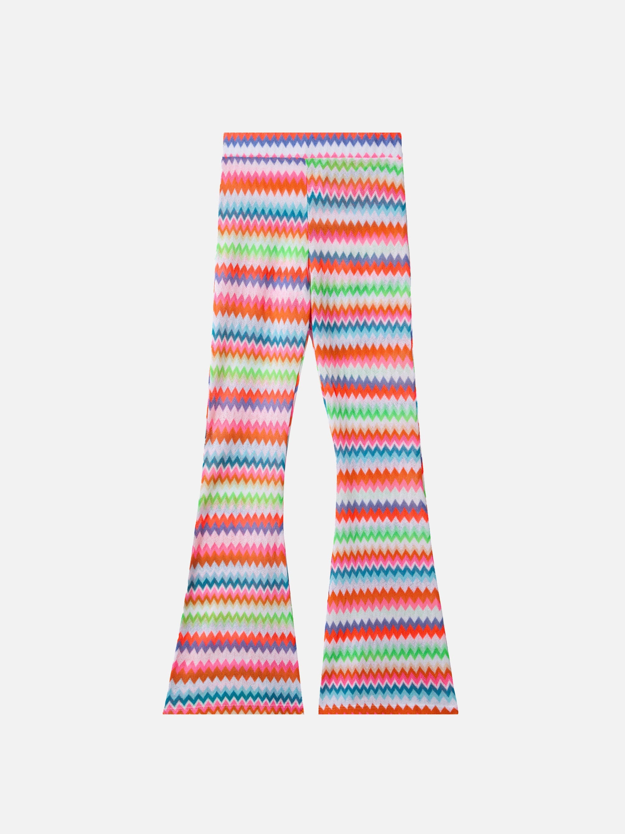 Flared Raschel Pants Gwenda Jr With Chevron Pattern