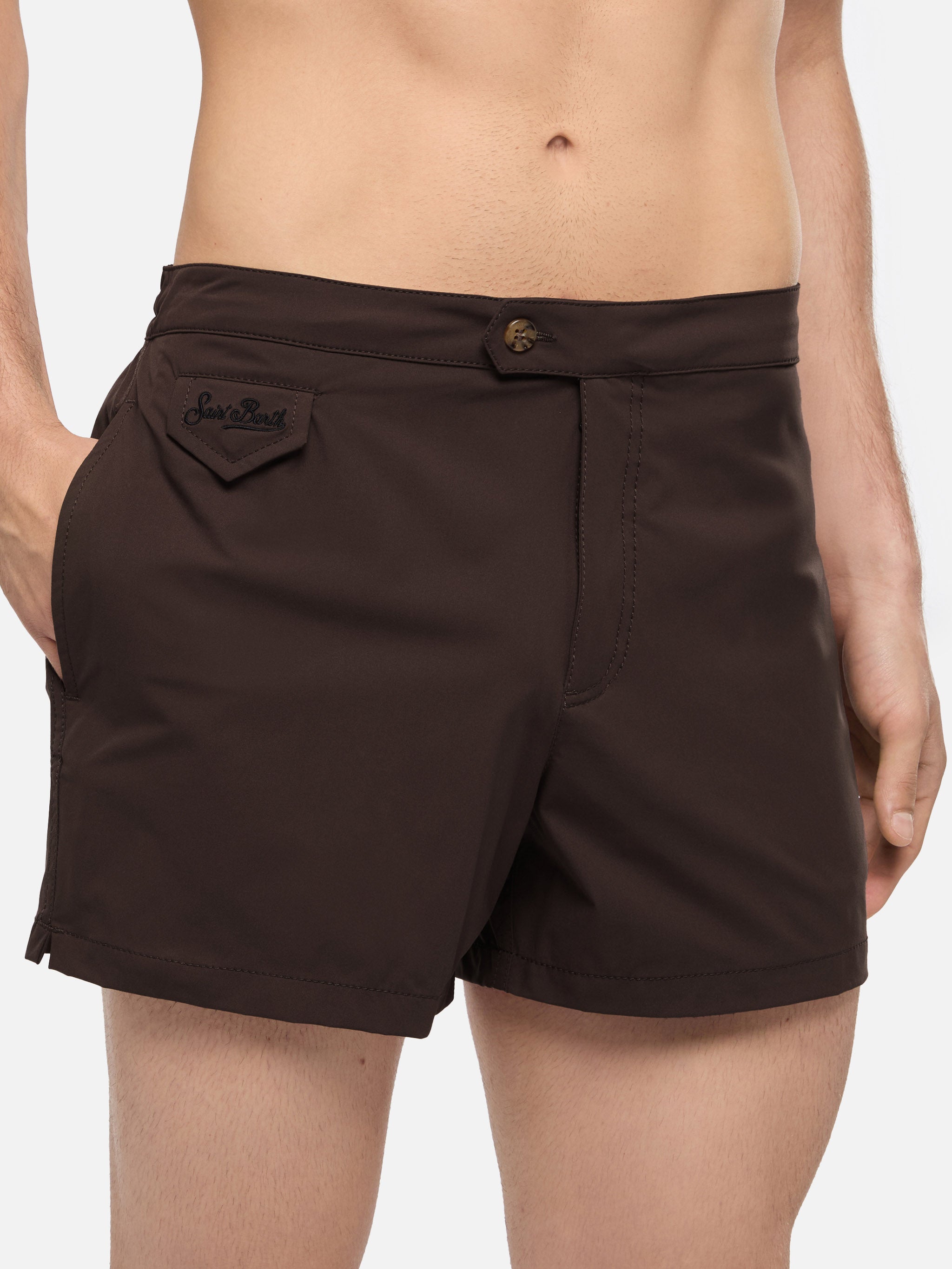 Harrys Camel Brown Fitted Cut Swim Shorts Swimshort