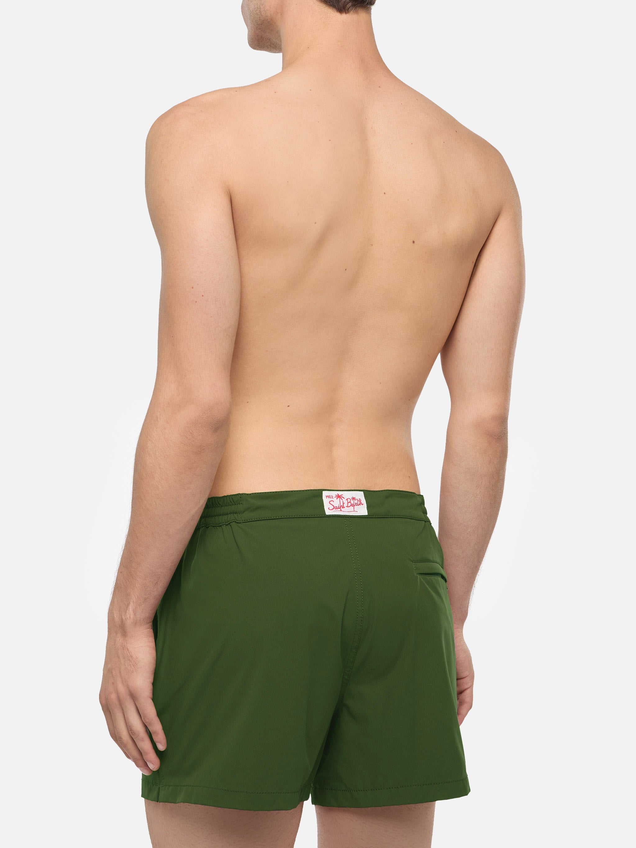 Harrys Military Green Fitted Cut Swim Shorts Swimshort