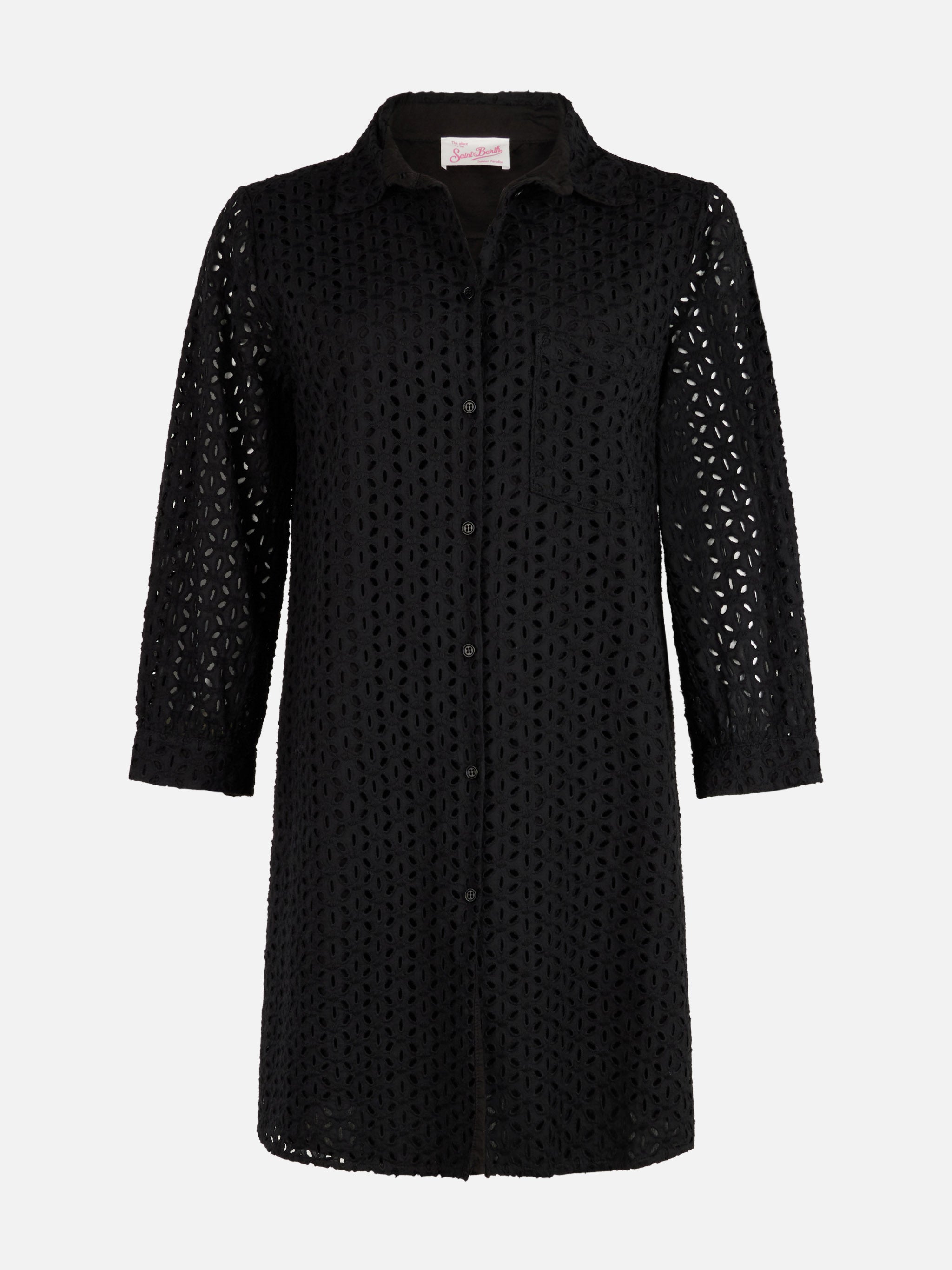 Helena Embry Black Sangallo Cotton Dress Shirt