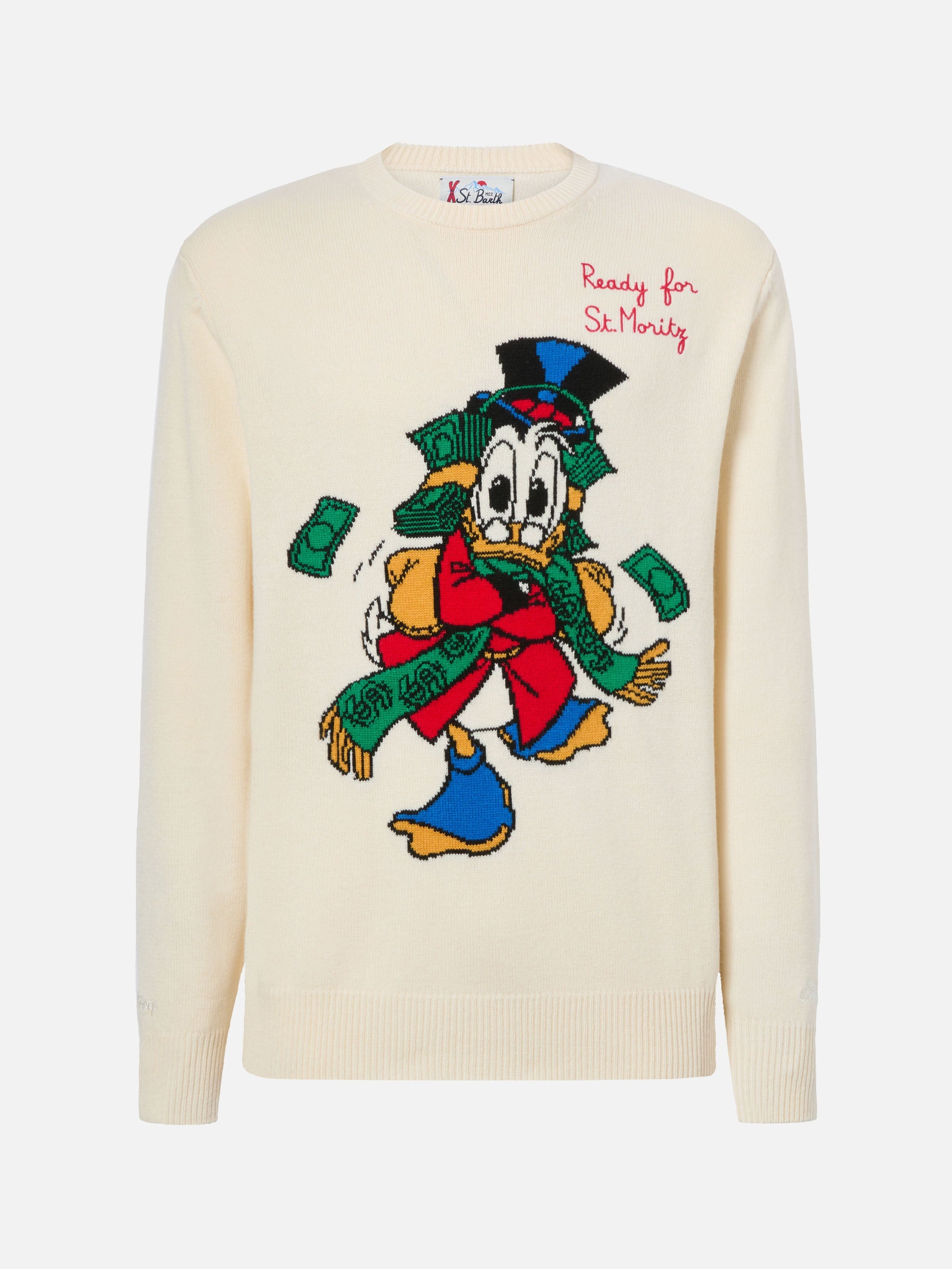 Heron Crewneck White With Uncle Scrooge Jacquard | Disney Special Edition