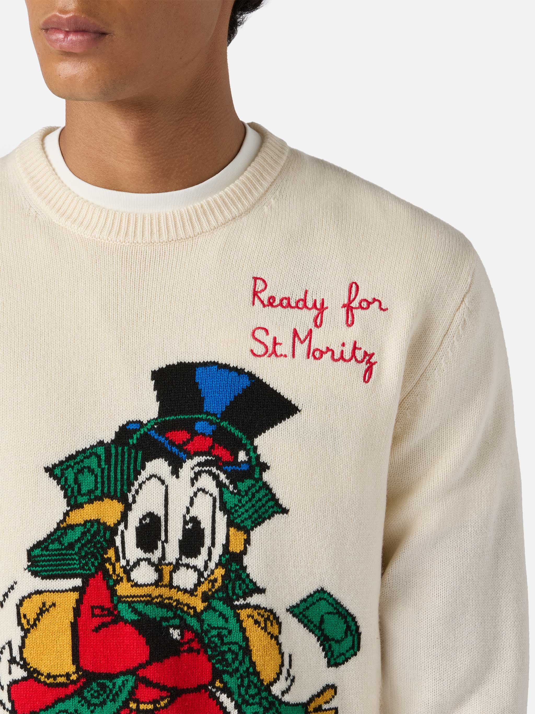 Heron Crewneck White With Uncle Scrooge Jacquard | Disney Special Edition