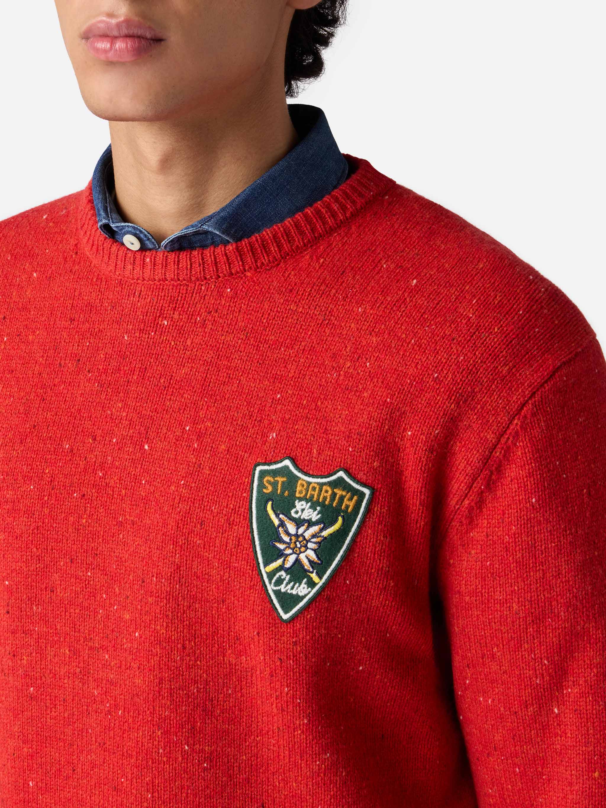 Heron Red Sweater With St. Barth Patch