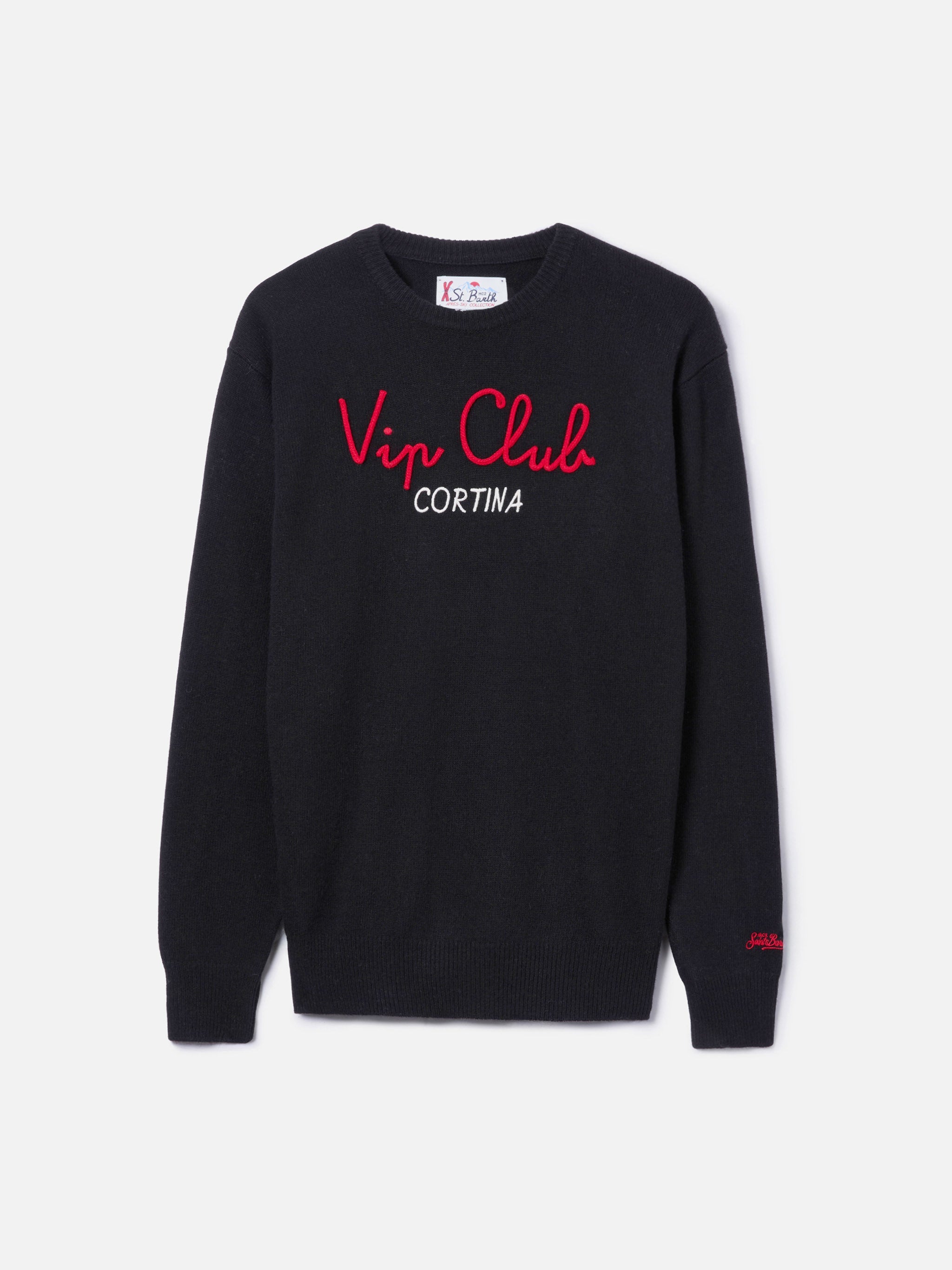 Crewneck Sweater Heron With Vip Club Cortina Embroidery | Special Edition Black