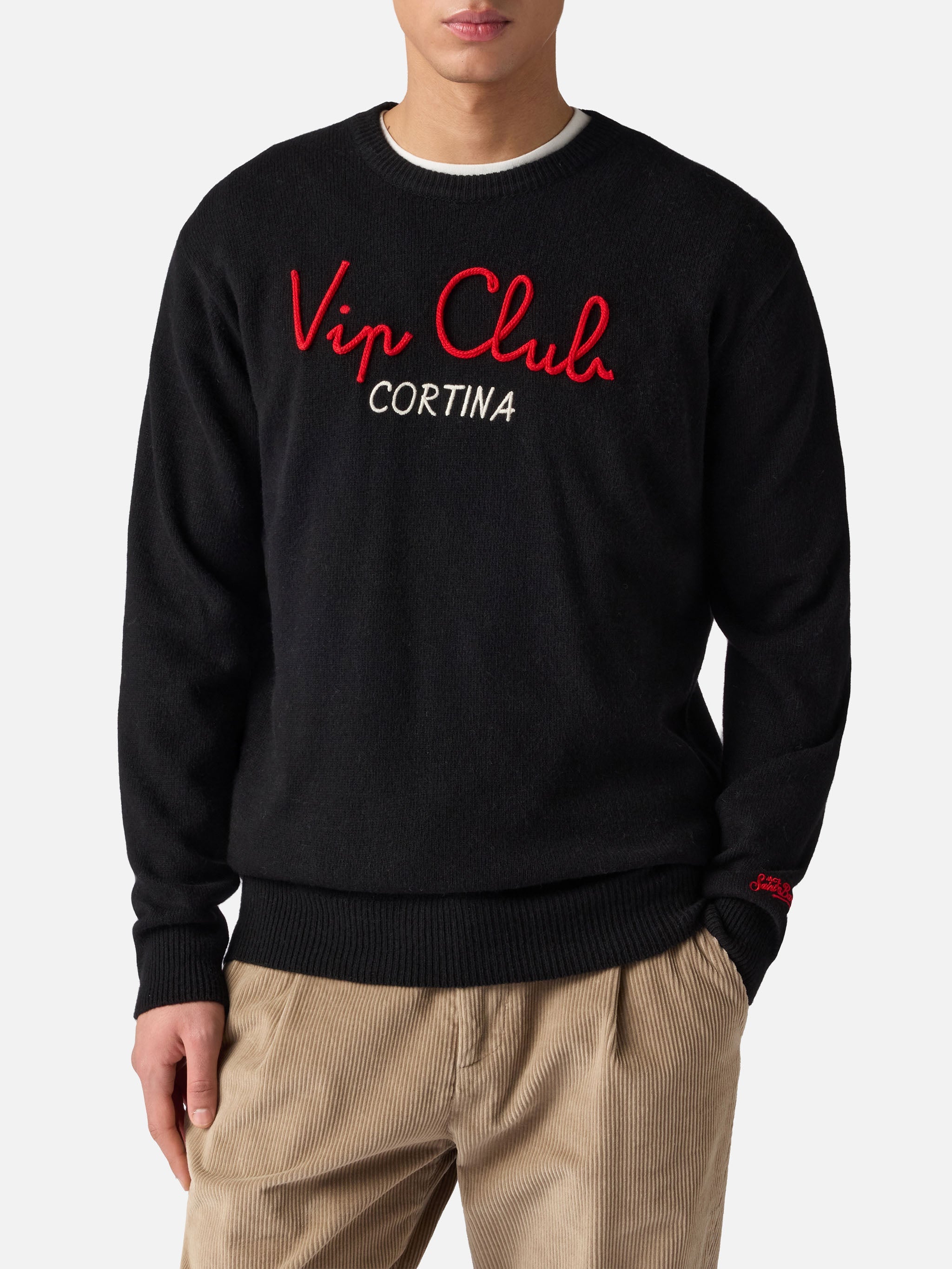 Crewneck Sweater Heron With Vip Club Cortina Embroidery | Special Edition Black