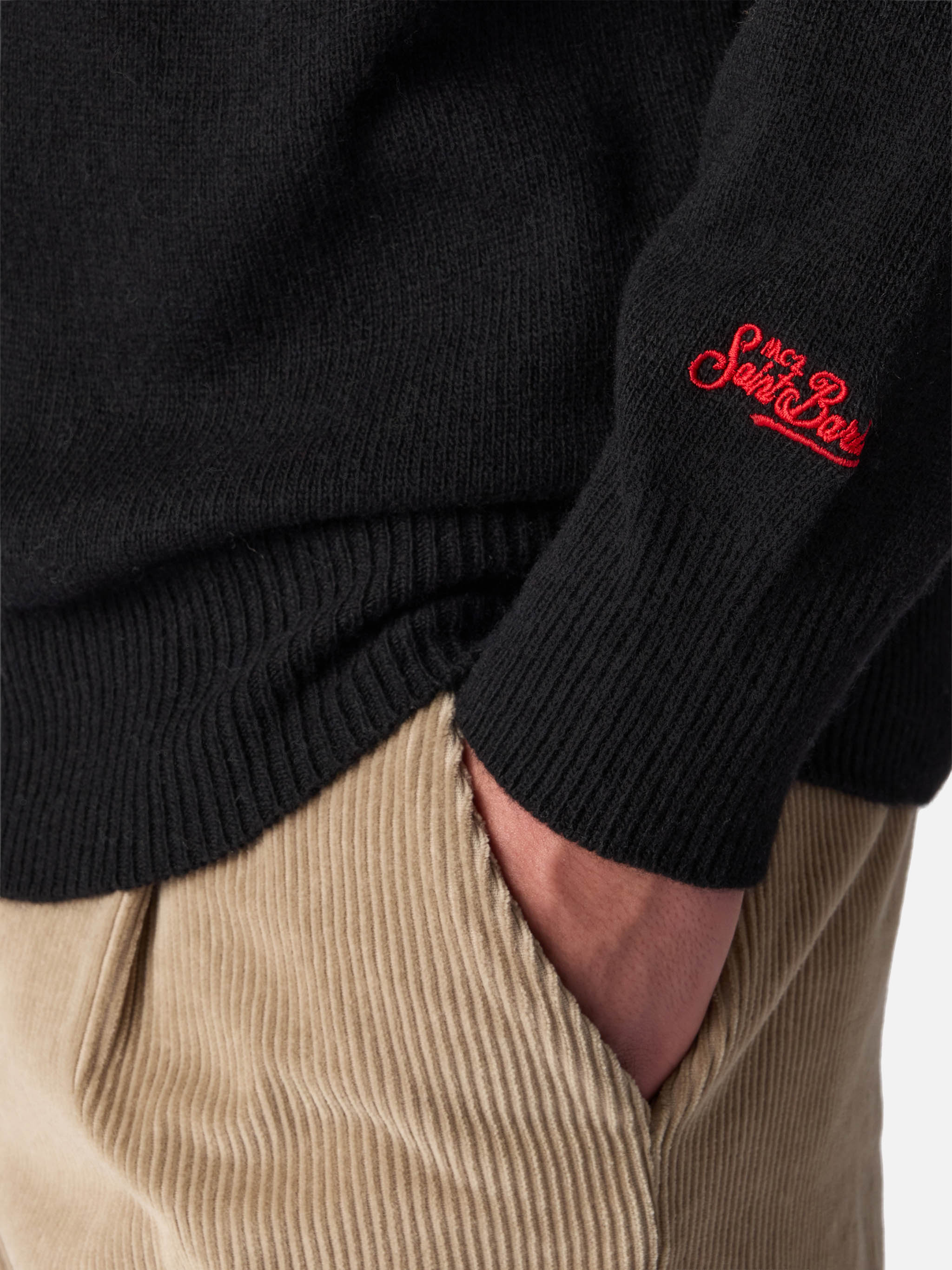 Crewneck Sweater Heron With Vip Club Cortina Embroidery | Special Edition Black