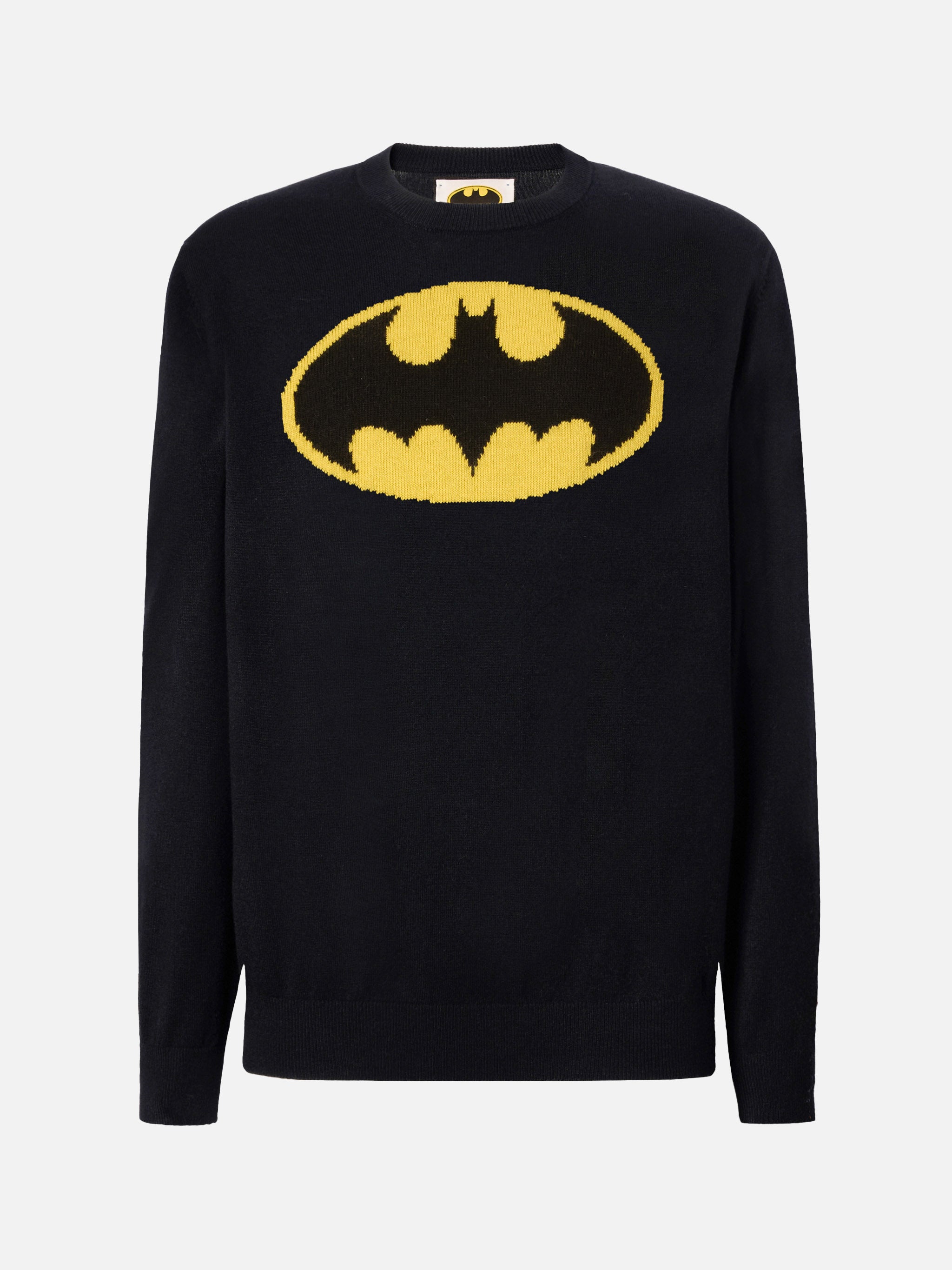 Black Crewneck Heron With Batman Shape Jacquard | Special Edition