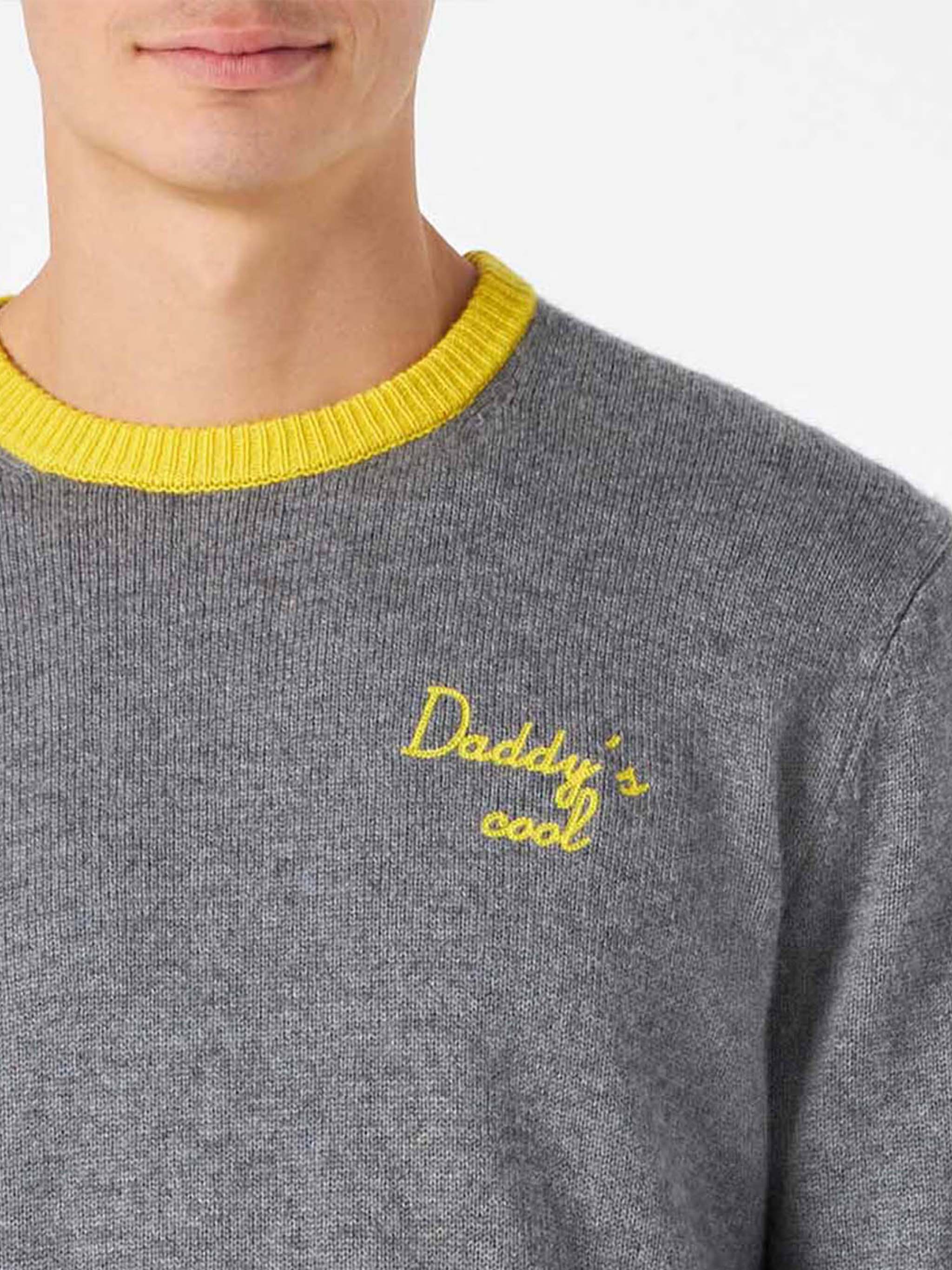 Crewneck Sweater Heron With Daddys Cool Embroidery Grey