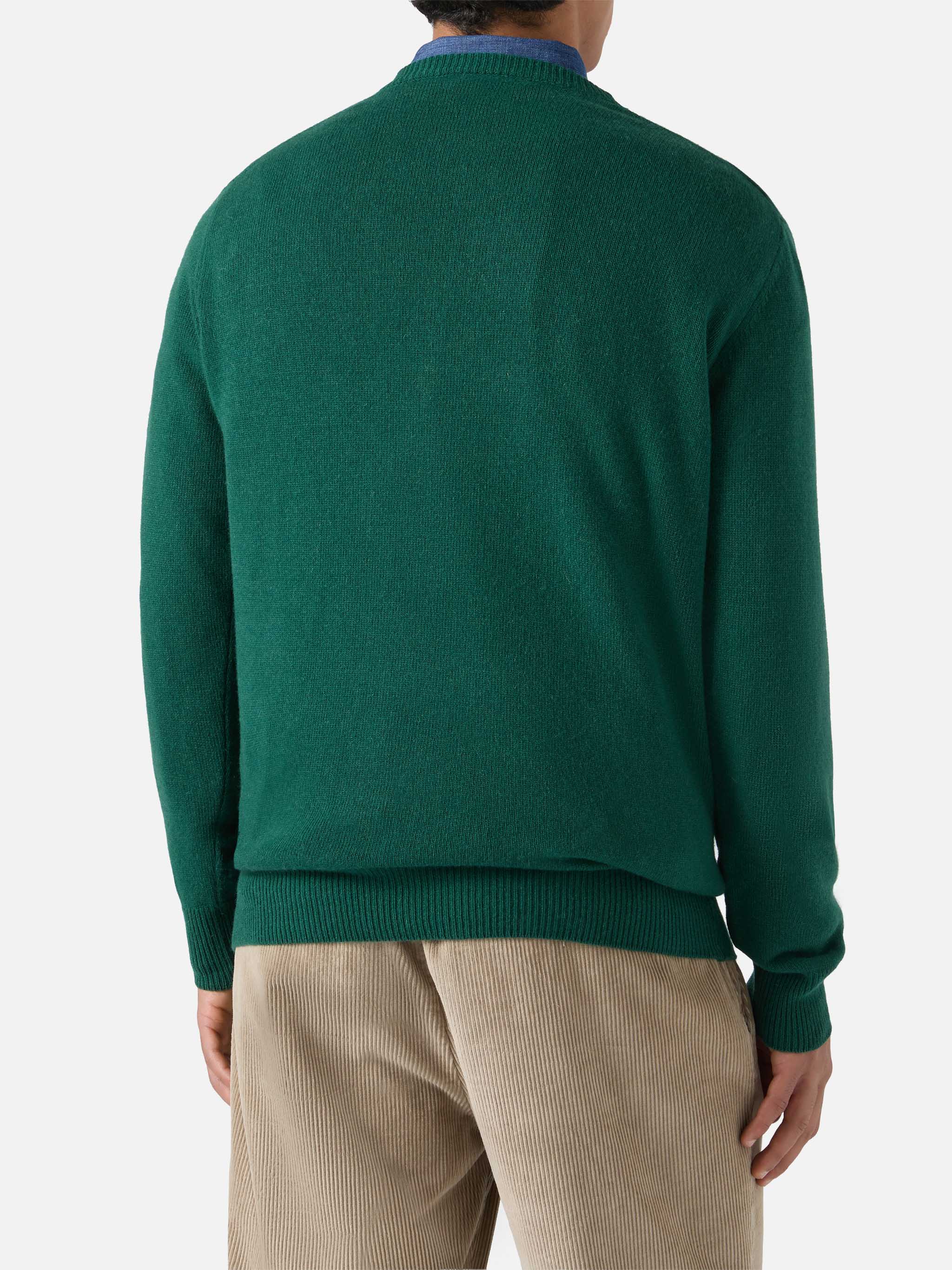 Green Crewneck Heron With Money Maker Jacquard
