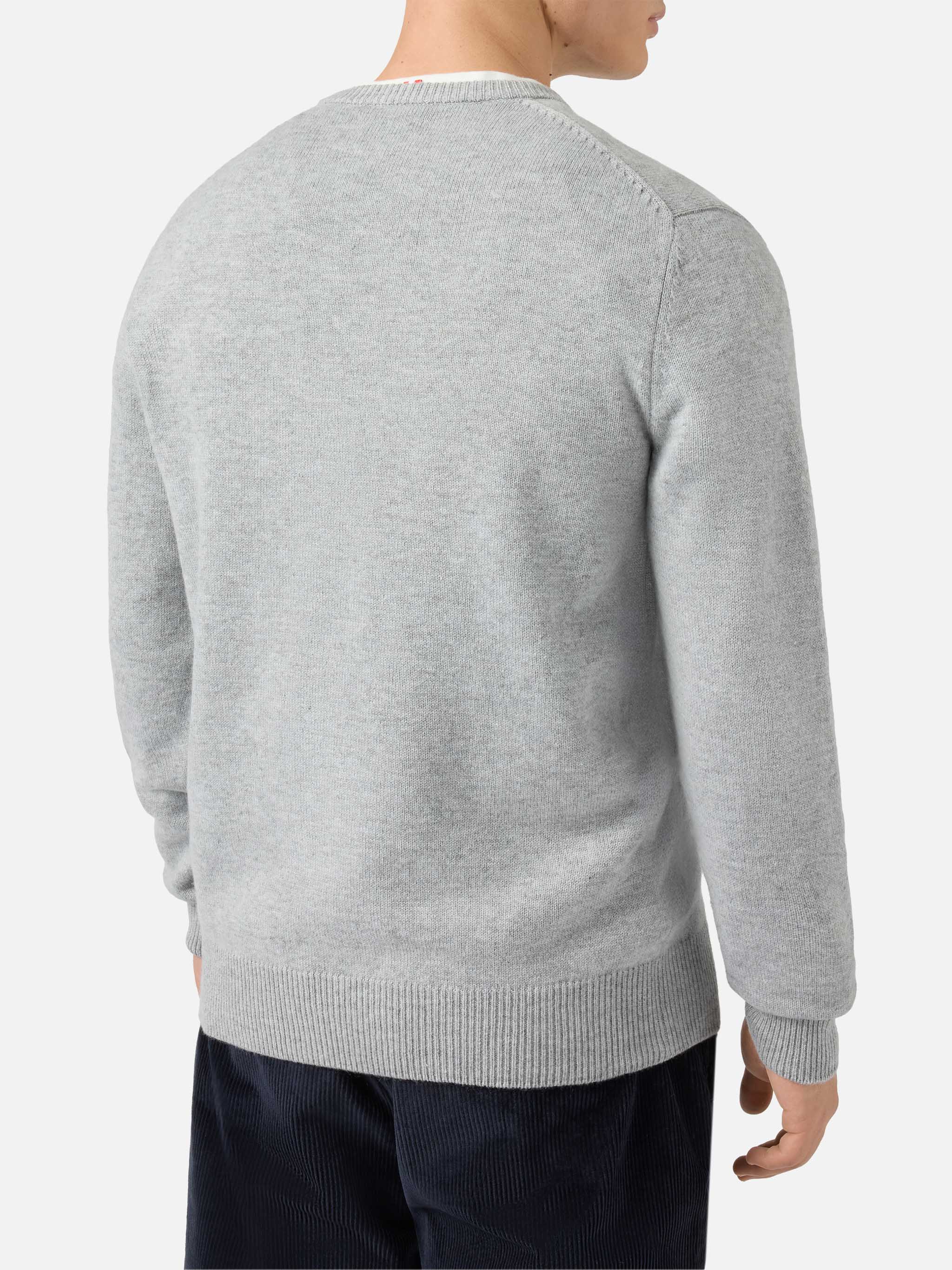 Heron Crewneck Grey With St. Moritz Jacquard And Patch | Top Of The World Special Edition