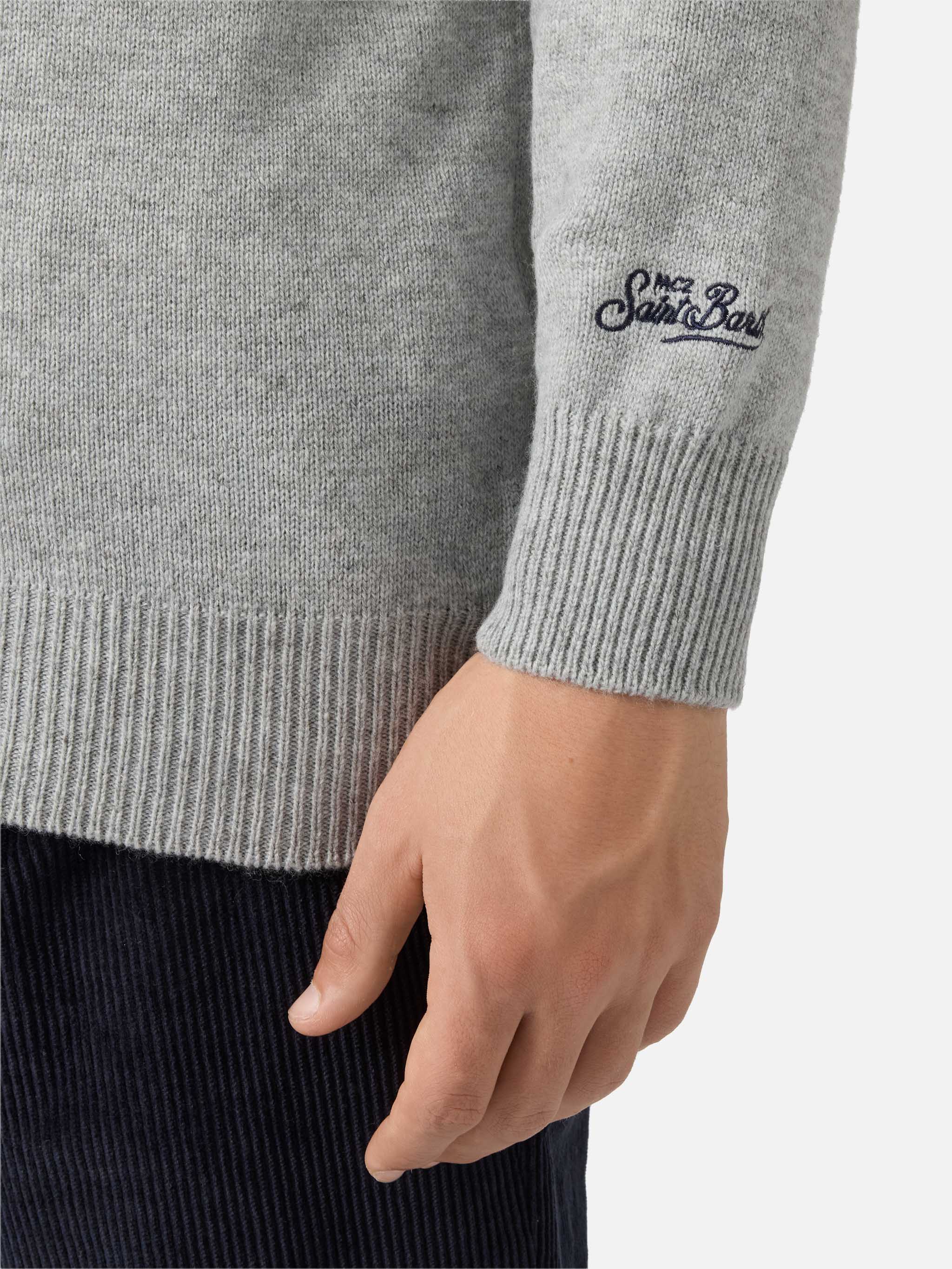 Heron Crewneck Grey With St. Moritz Jacquard And Patch | Top Of The World Special Edition