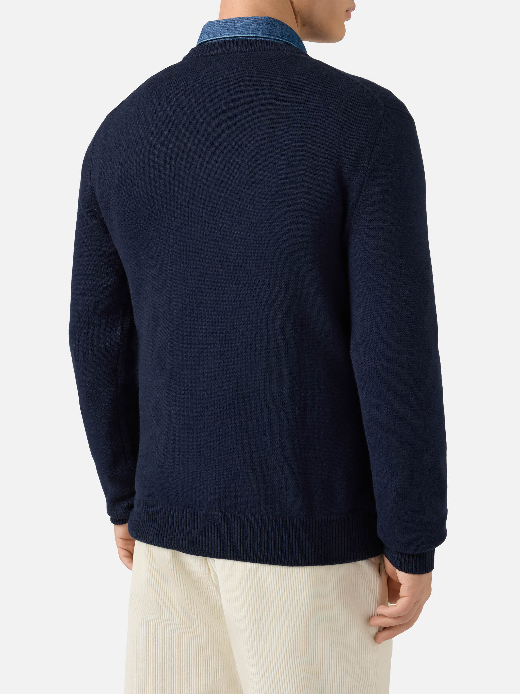 Heron Crewneck With Peanuts Holiday-Theme Jacquard | Special Edition Blue