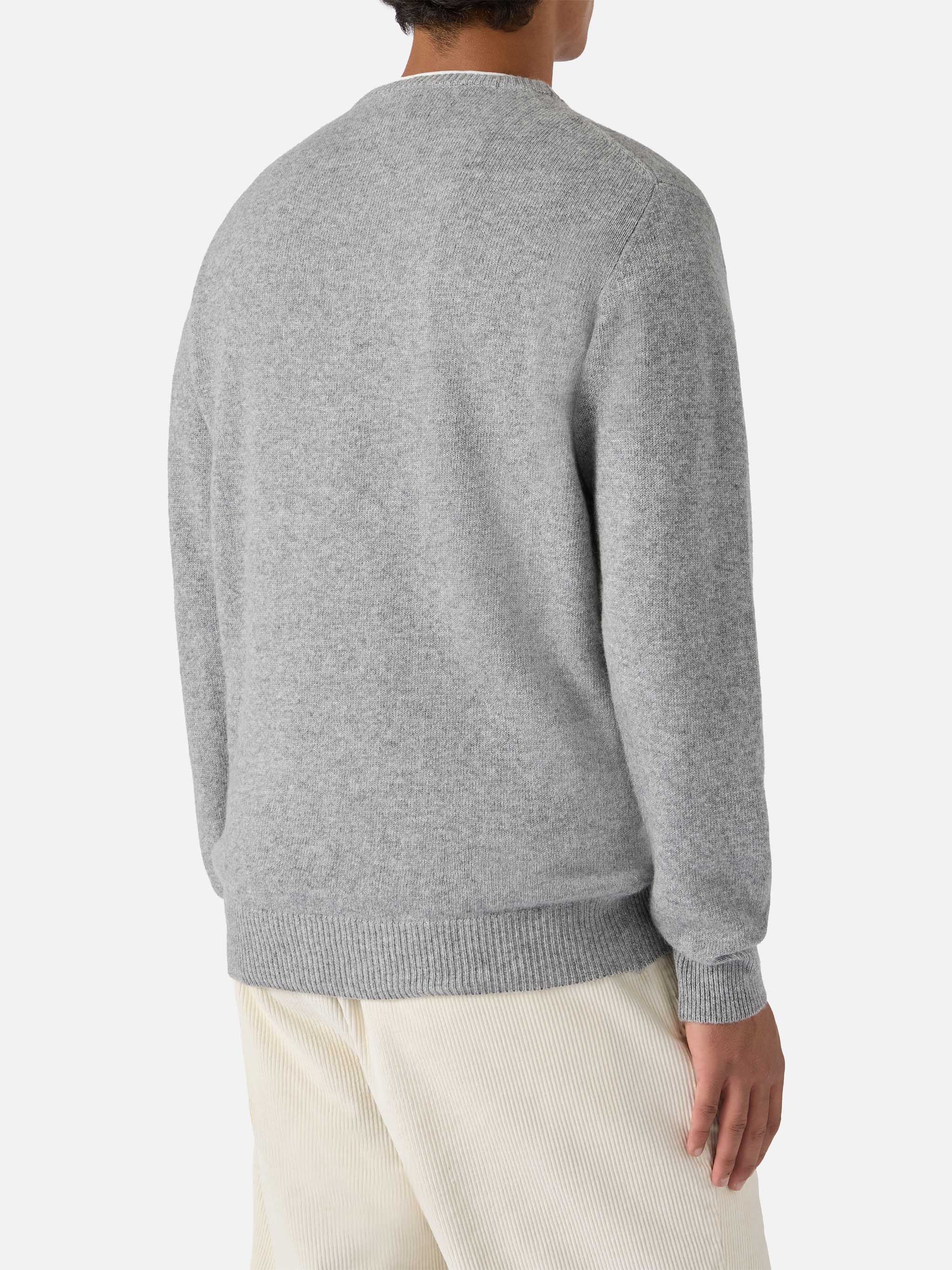 Grey Sweater Heron With Bollicine Team Embroidery