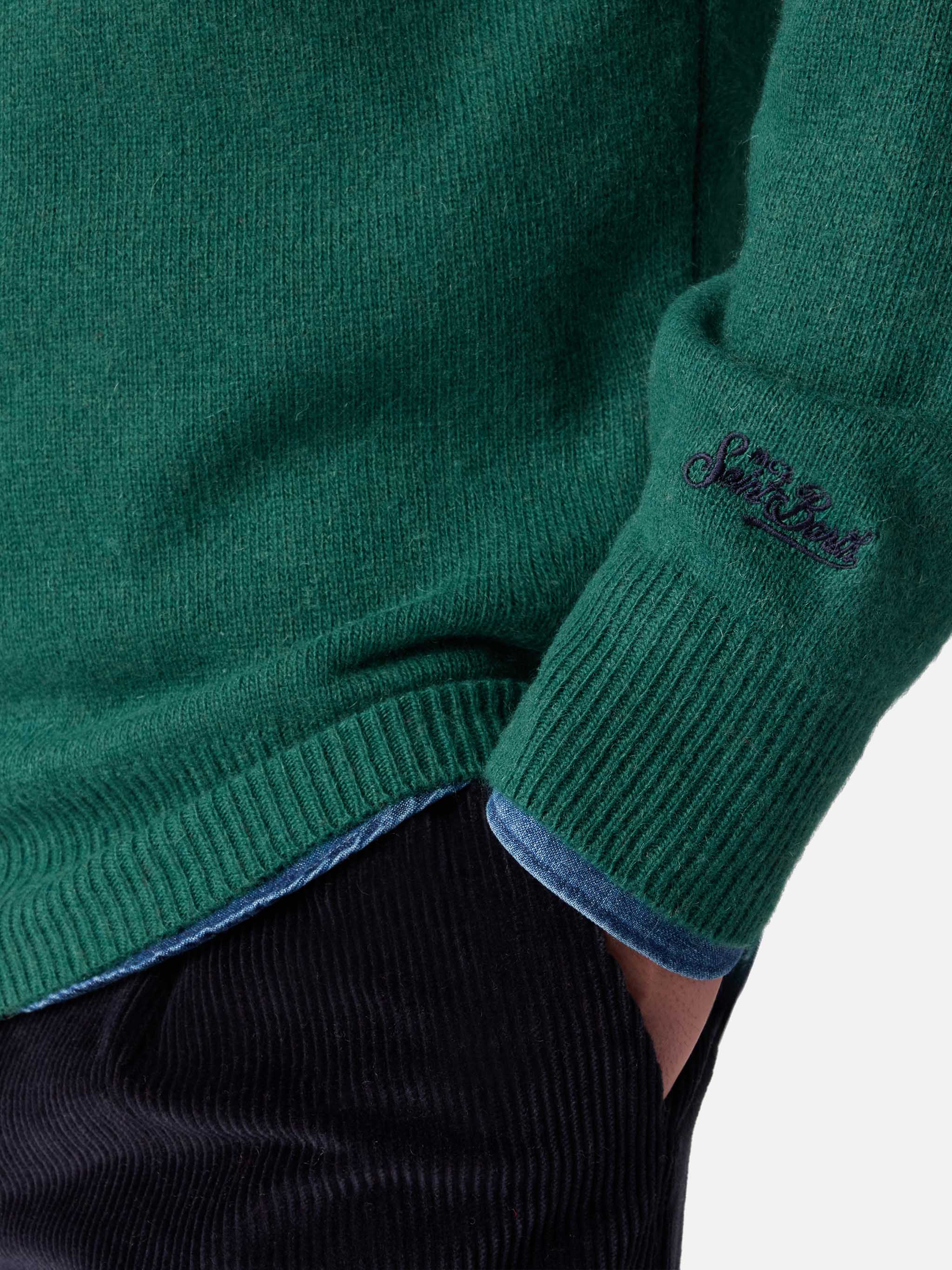 Green Sweater Heron With Non Sarà Unavventura Embroidery