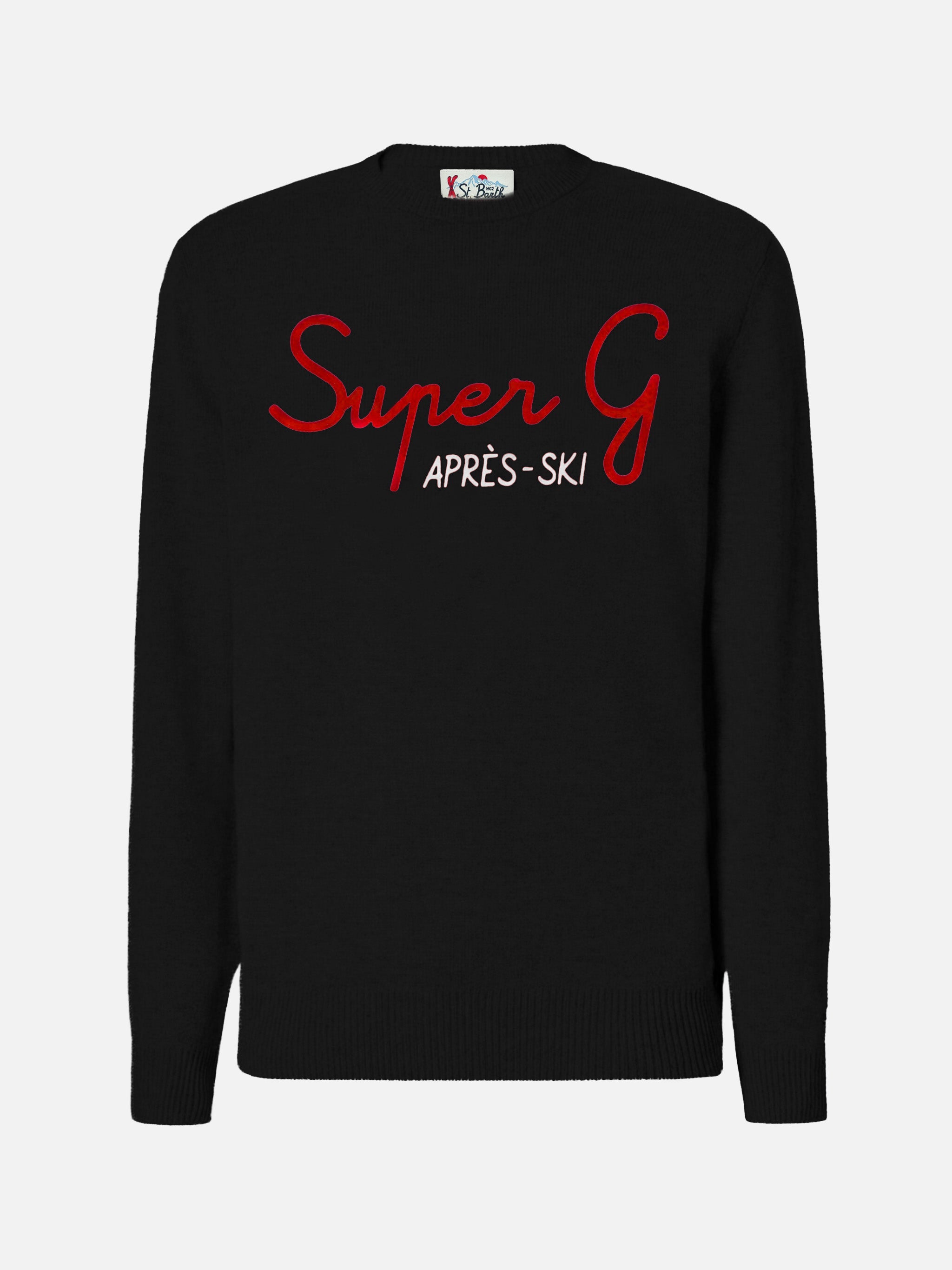 Black Crewneck Heron With Super G Embroidery | Special Edition