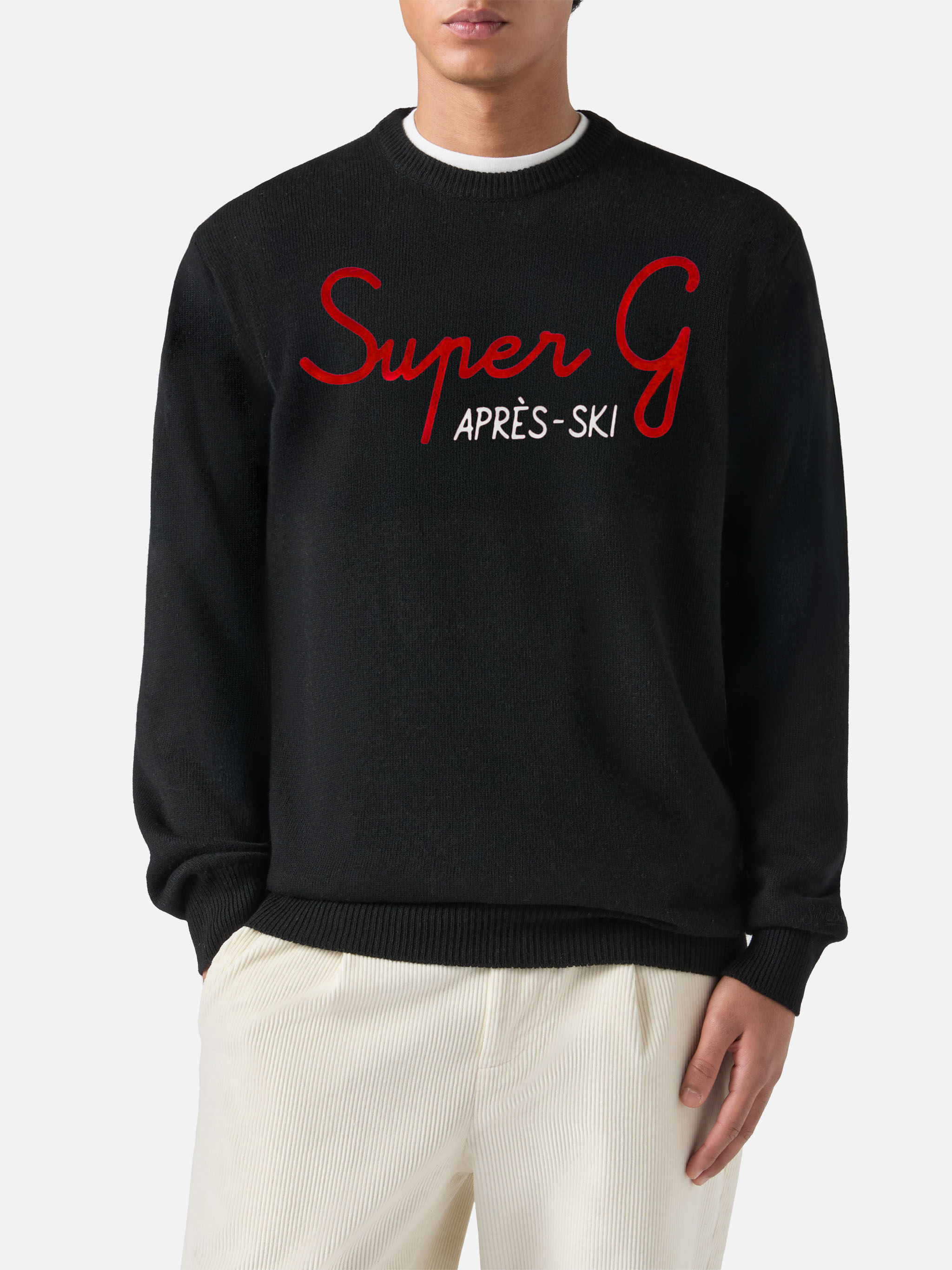 Black Crewneck Heron With Super G Embroidery | Special Edition