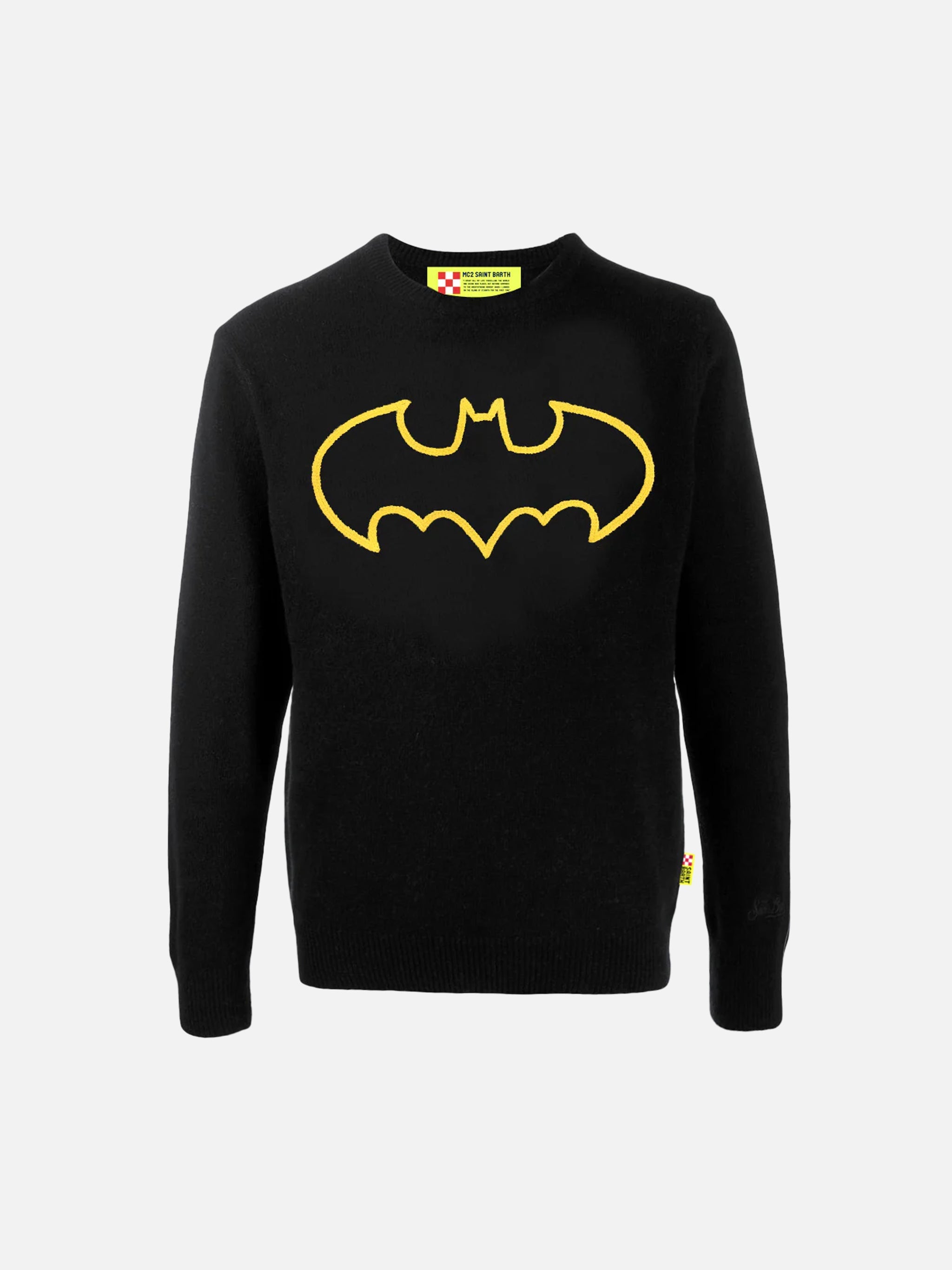 Crewneck Sweater Heron Woth Batman Shape Embroidery | Warner Bros. Special Edition Black