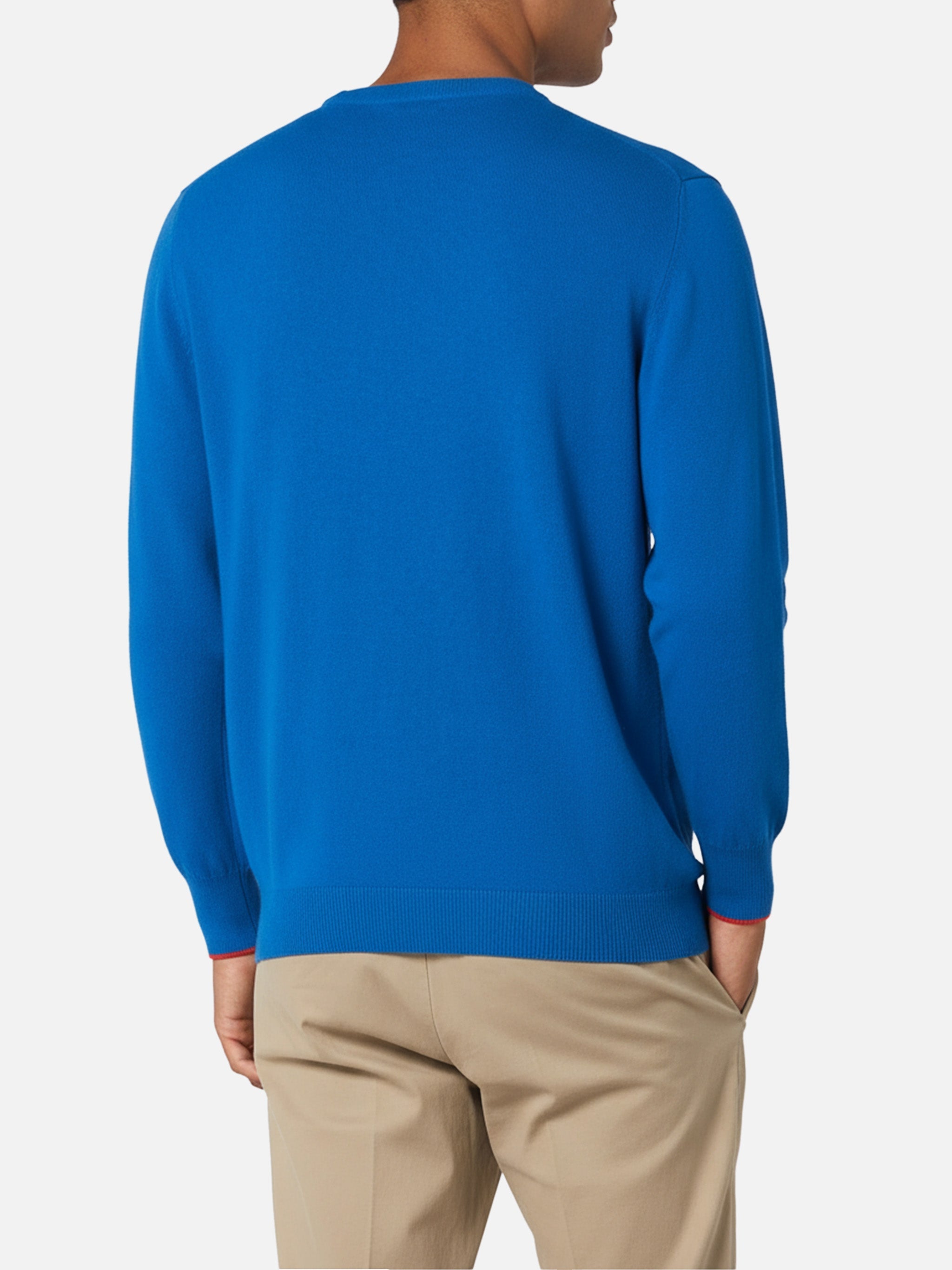 Crewneck Sweater Heron With Ho Sempre Sbagliato Tutto Embroidery Blue