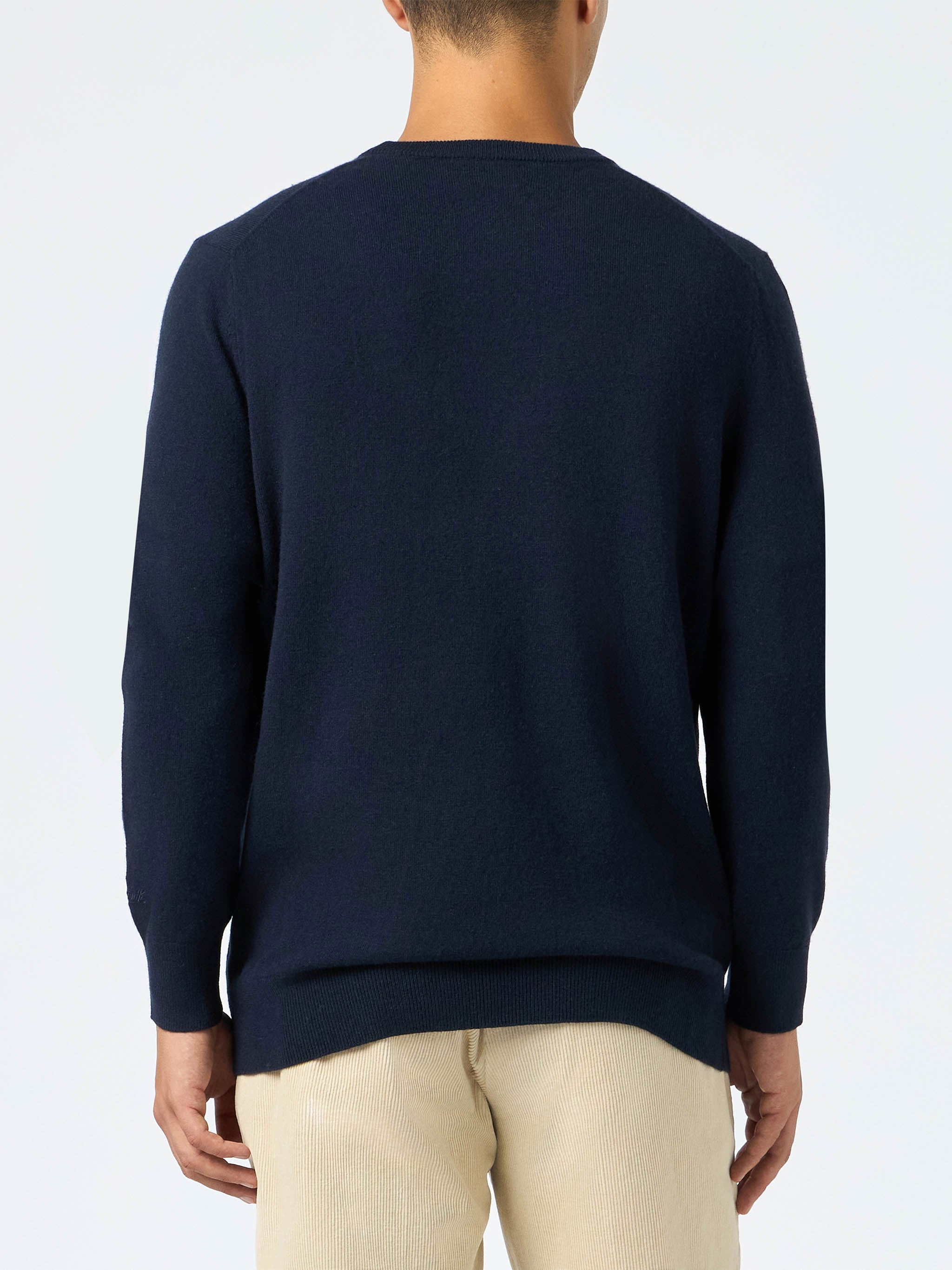 Crewneck Sweater Heron Light With Sole, Whisky Embroidery | Vacanze Di Natale Special Edition Blue