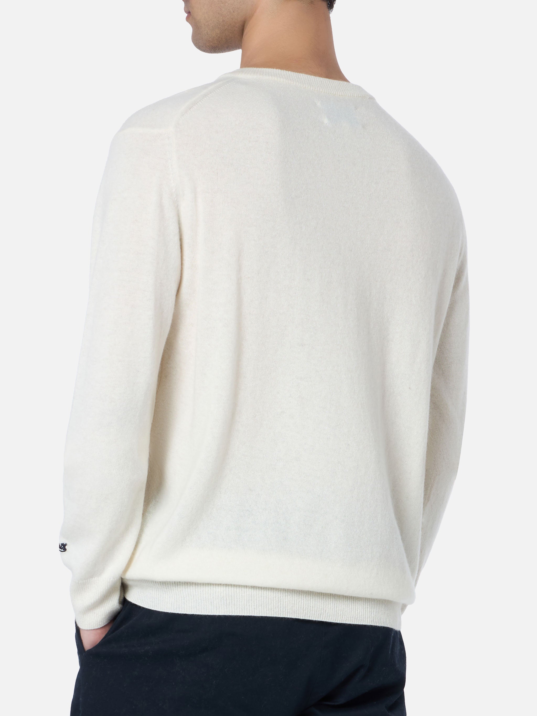 Crewneck Sweater Heron With King Of Apres Ski Embroidery White