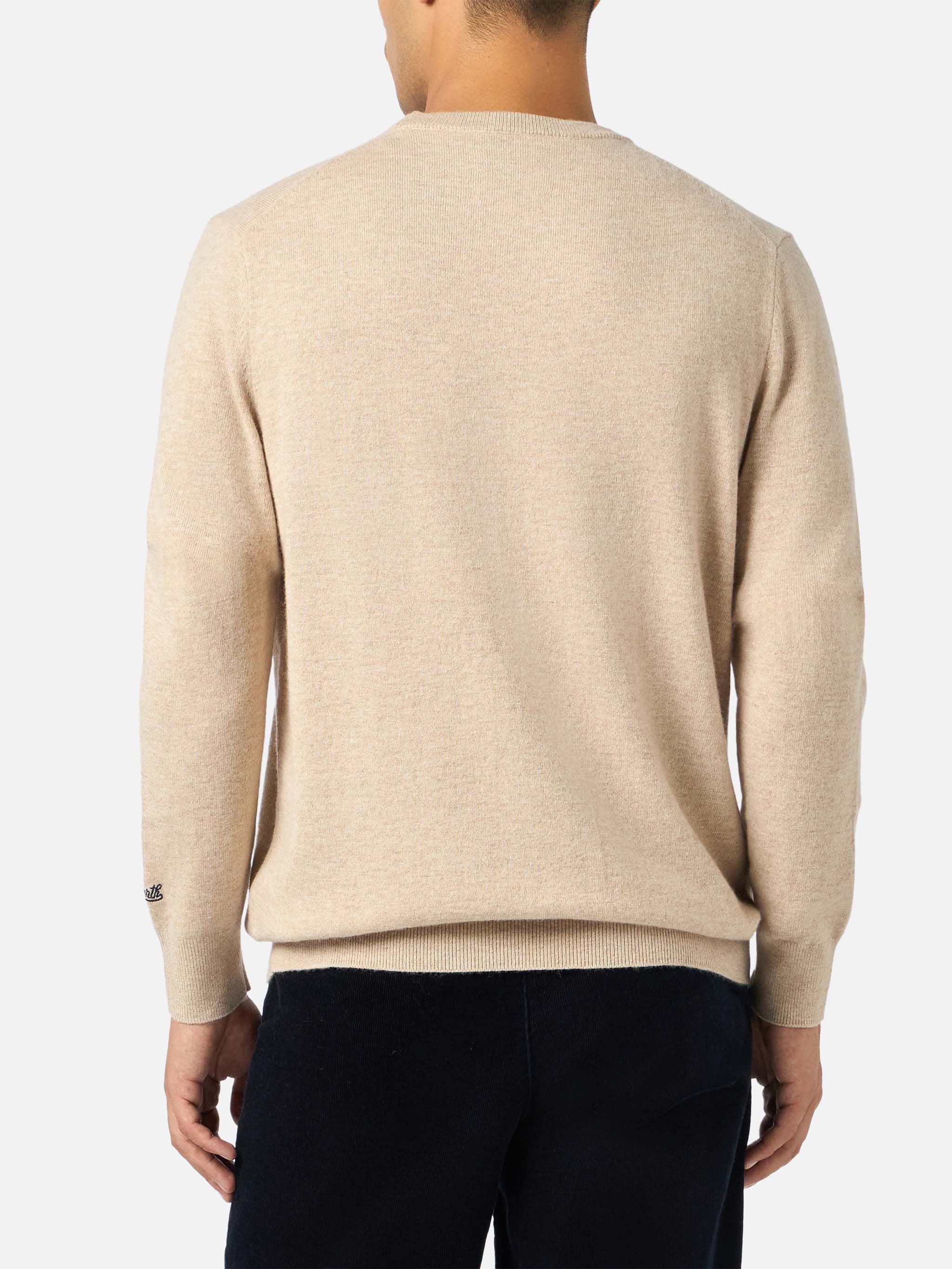 Crewneck Heron Light With Via Della Spiga Embroidery | Vacanze Di Natale Special Edition Brown