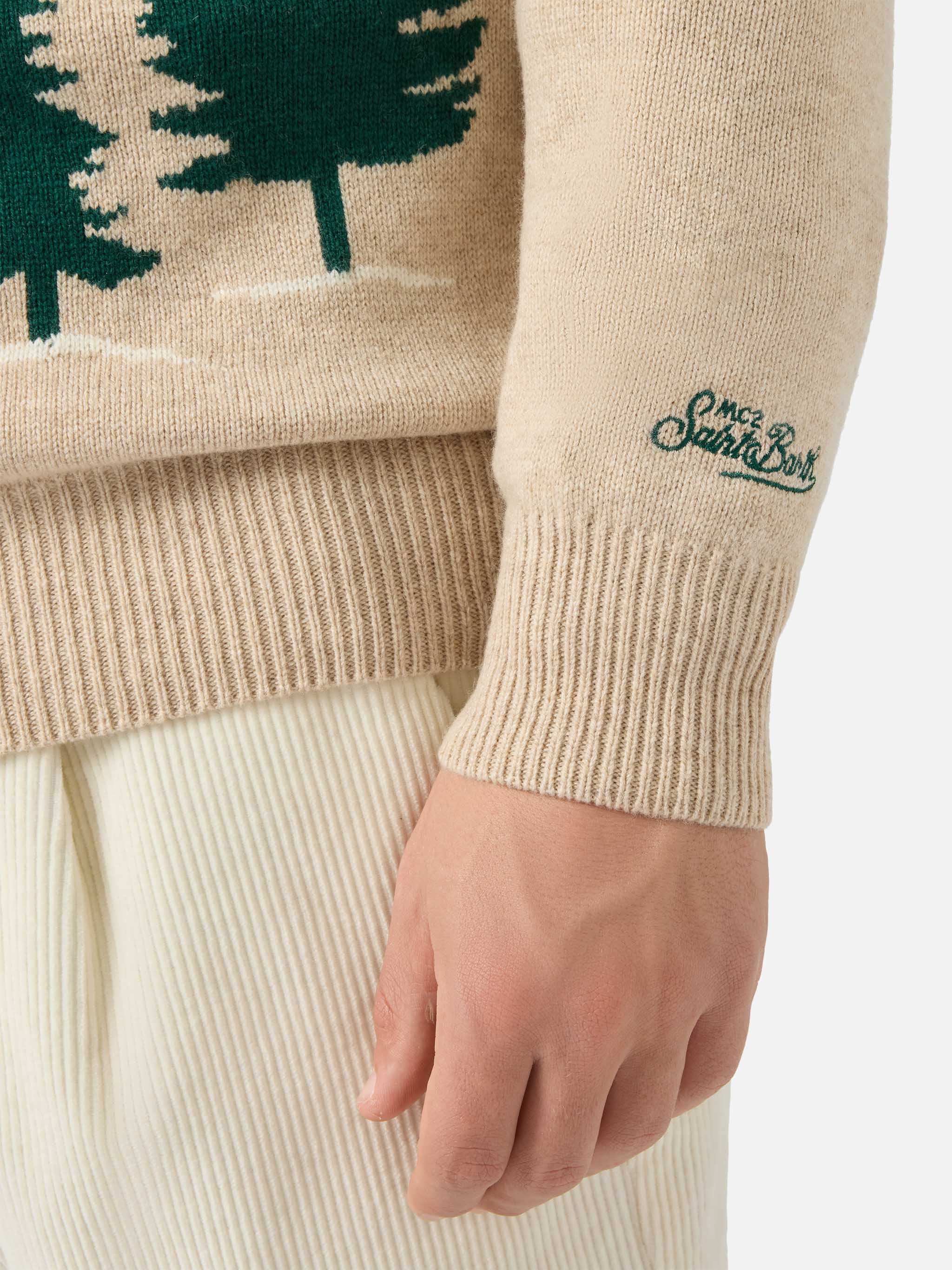 Heron Sweater With Courma Postcard Jacquard Brown