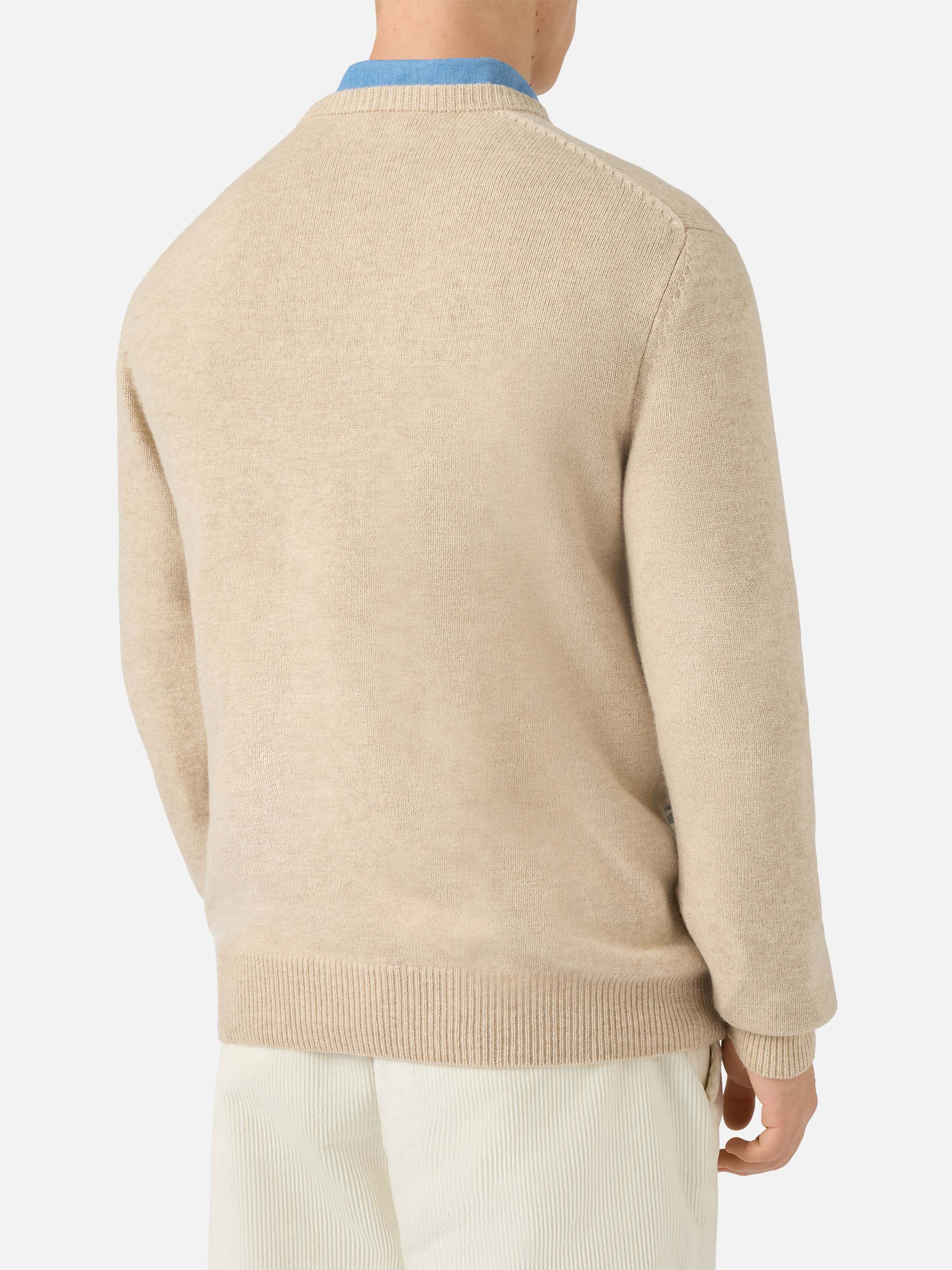 Heron Sweater With Courma Postcard Jacquard Brown