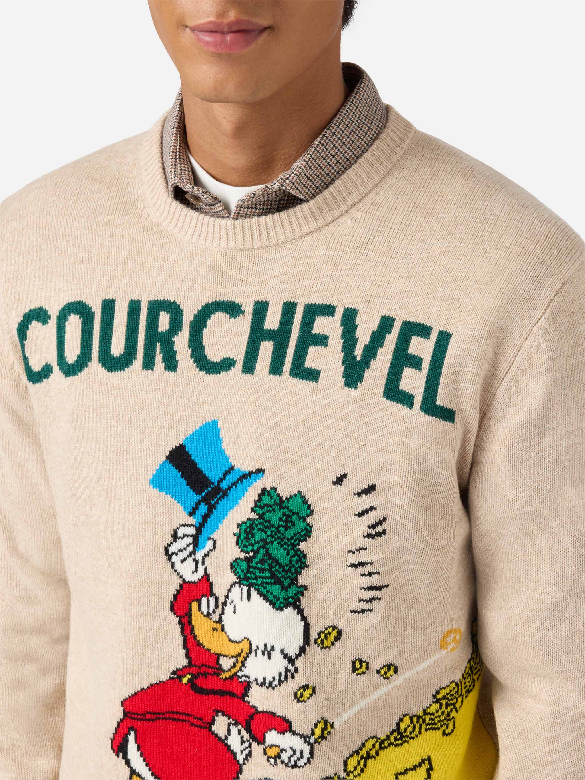 Heron Crewneck Beige With Uncle Scrooge Courchevel Jacquard | Disney Special Edition Brown