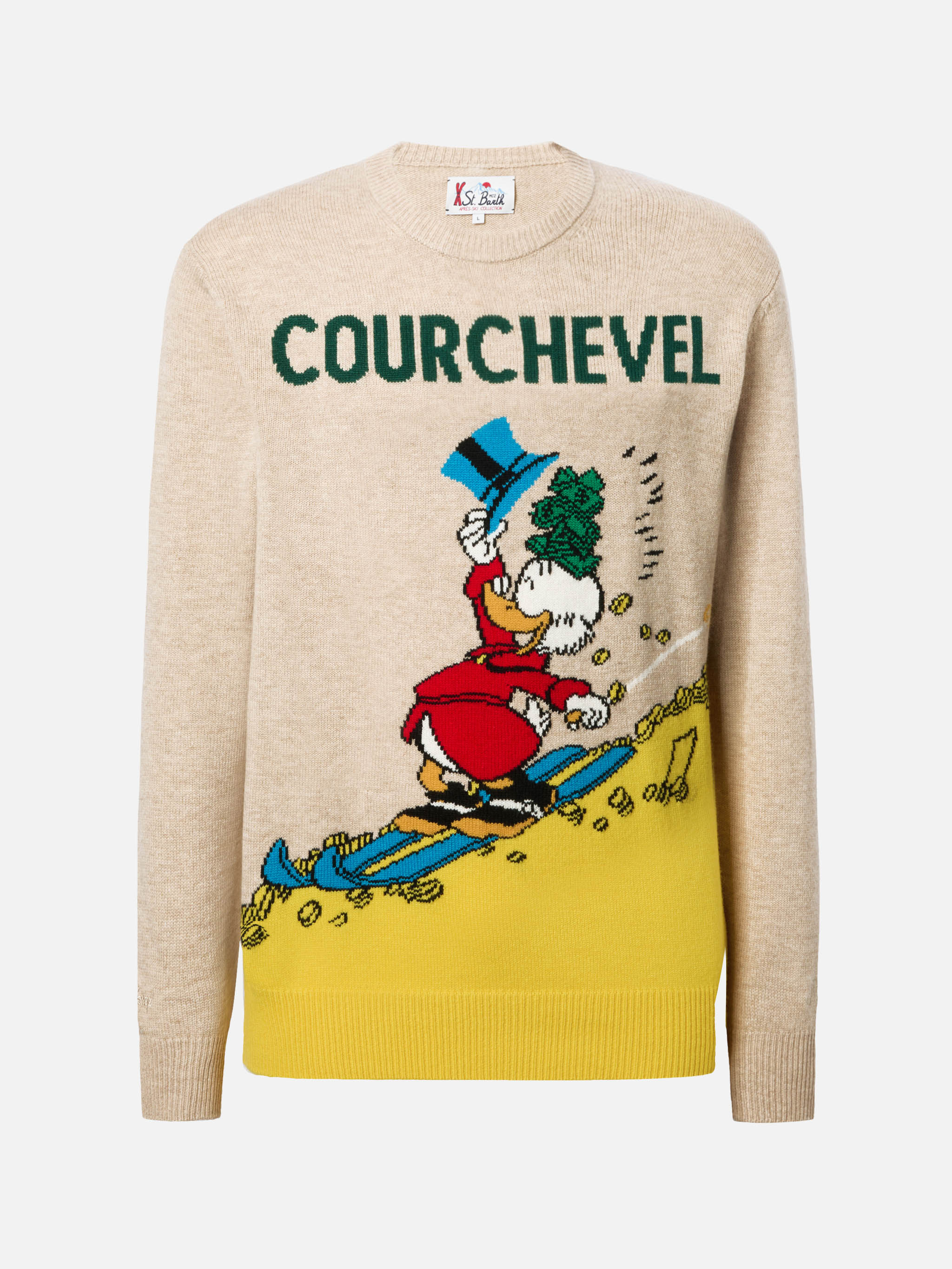 Heron Crewneck Beige With Uncle Scrooge Courchevel Jacquard | Disney Special Edition Brown