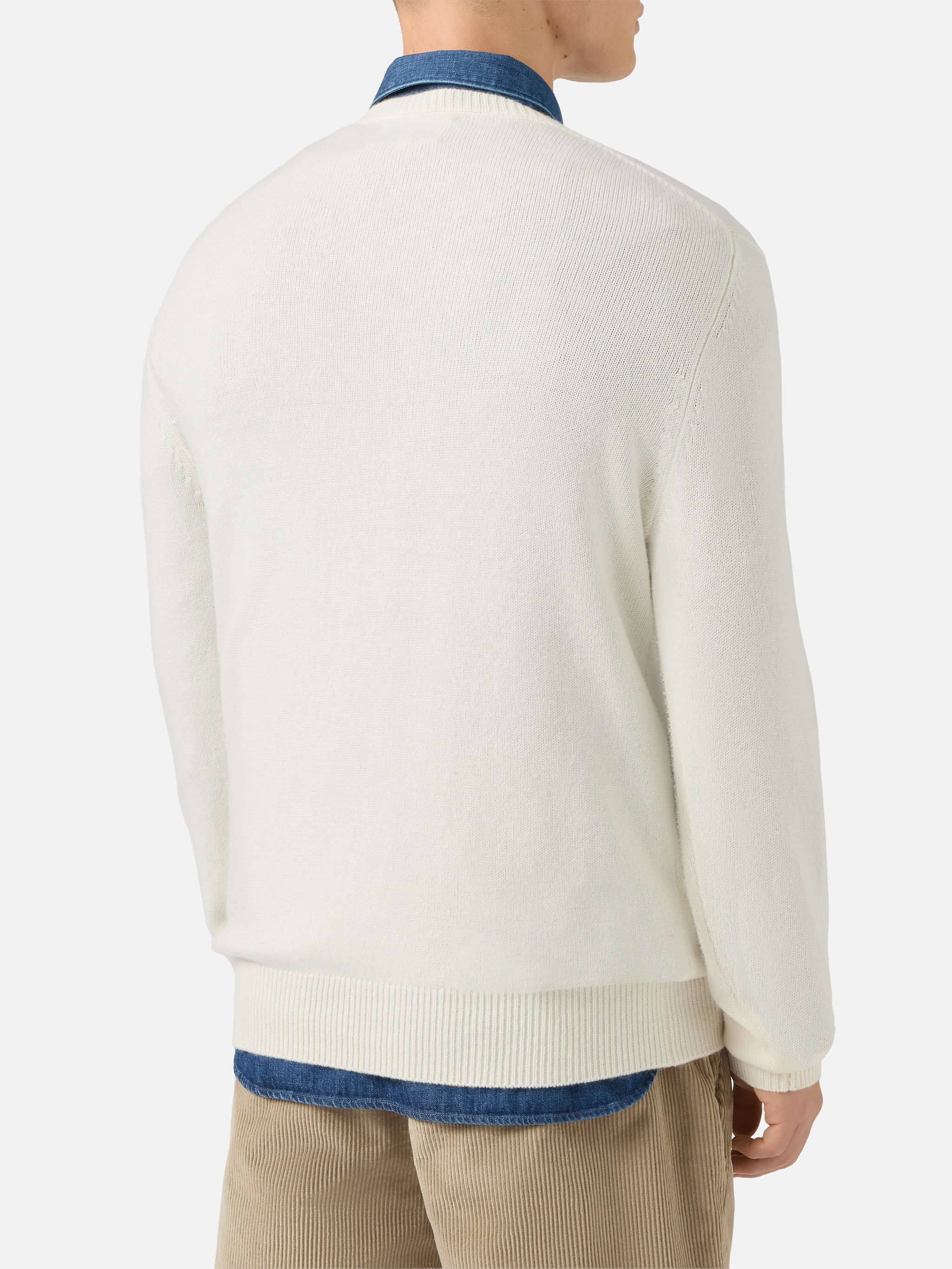 Heron Print Sweater With Campiglio Road White