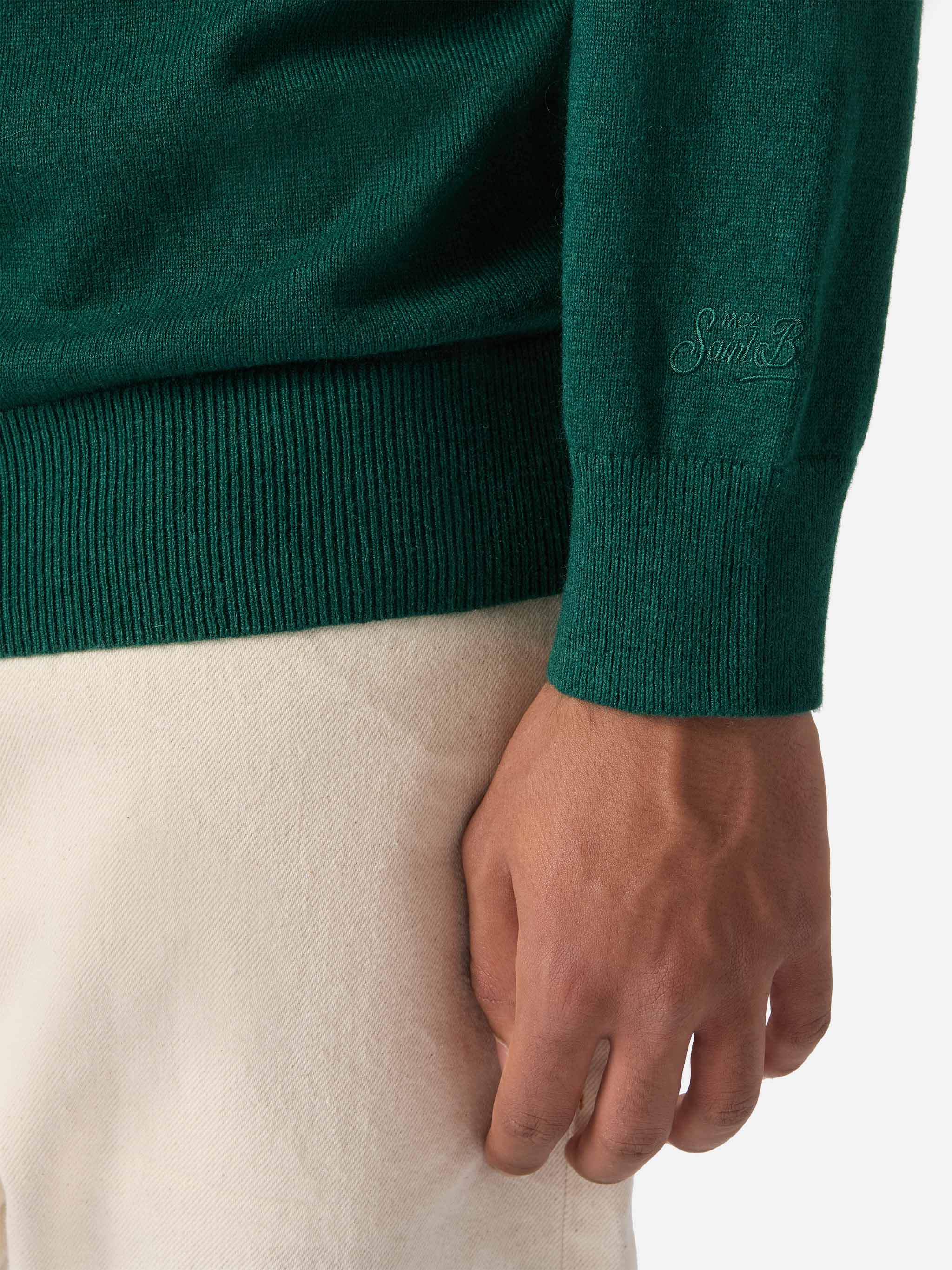 Crewneck Sweater Heron Light With Uncle Scrooge Embroidery |disney Special Edition Green