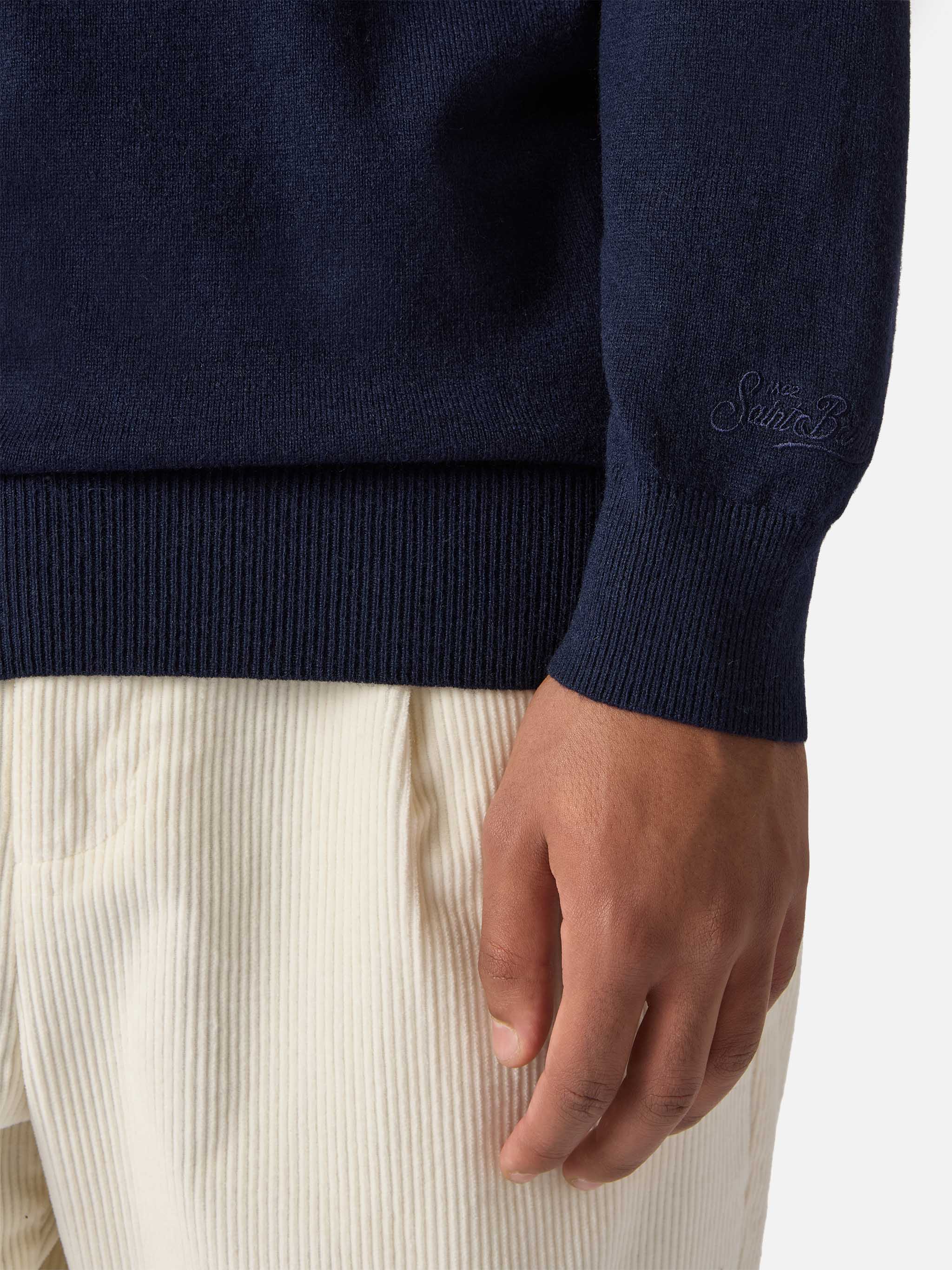 Crewneck Sweater Heron Light With Uncle Scrooge Embroidery |disney Special Edition Blue