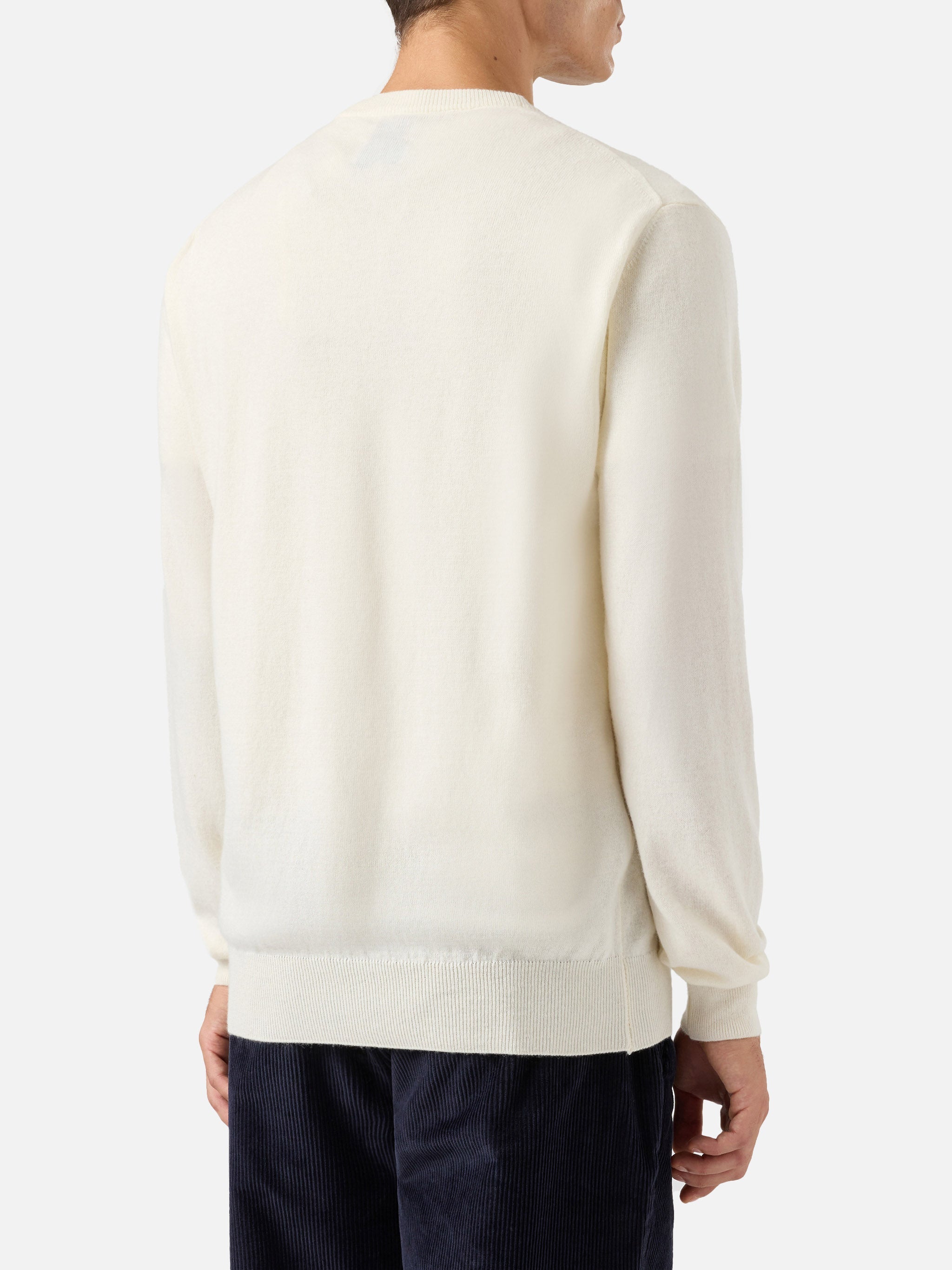 Crewneck Heron Light With Vacanze Di Natale Embroidery | Special Edition White