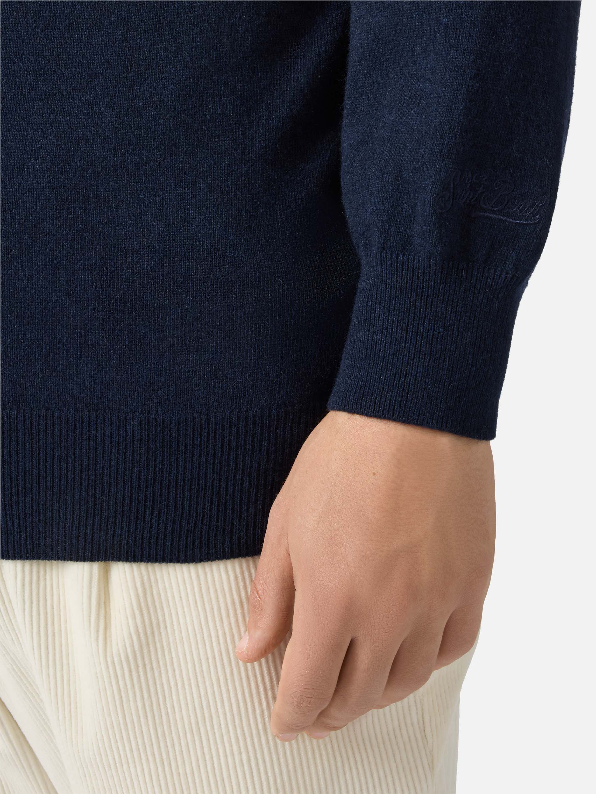 Crewneck Heron Light With Non Sono Bello, Piaccio! Embroidery | Vacanze Di Natale Special Edition Blue