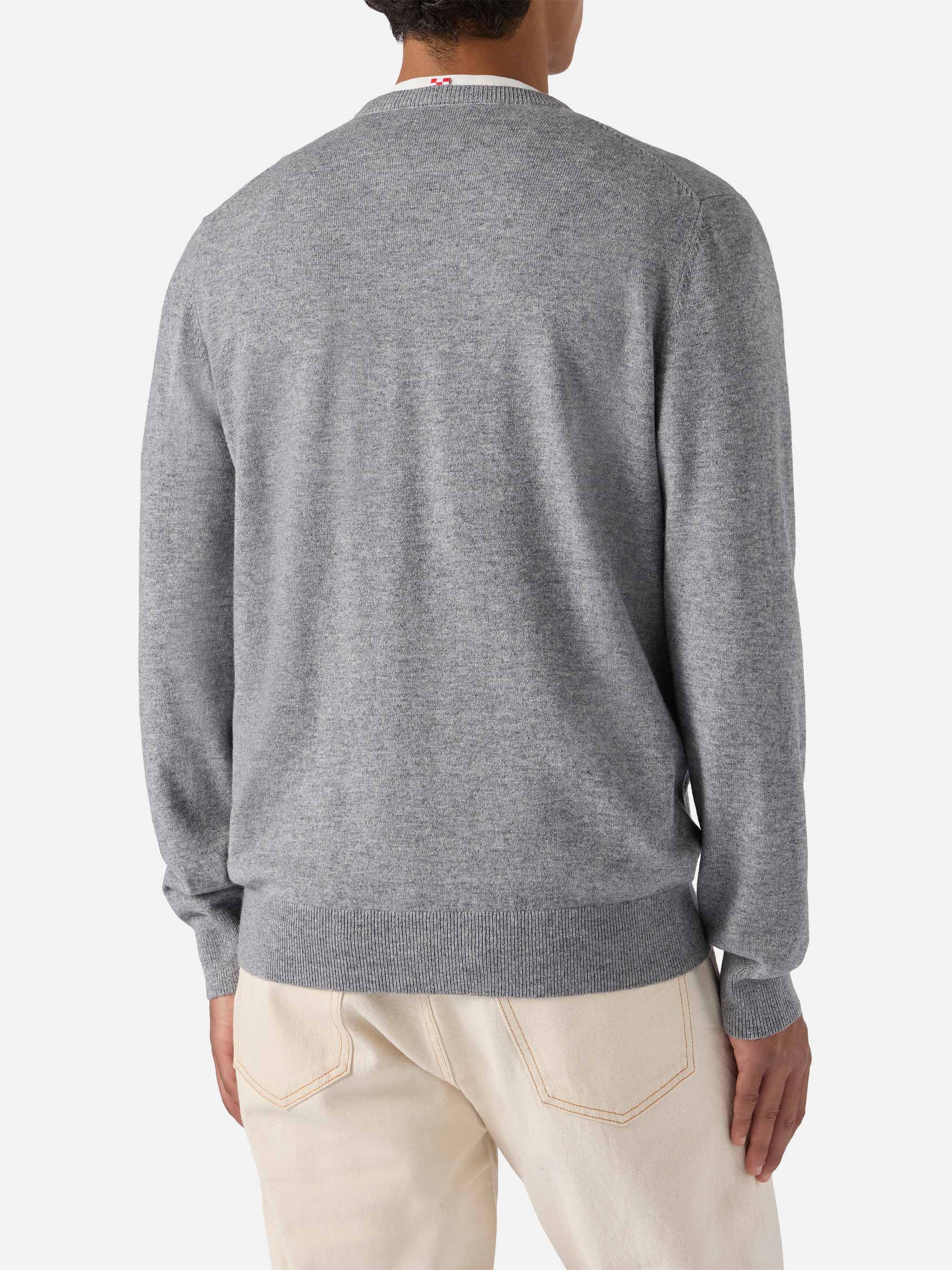 Crewneck Sweater Heron Light With Uncle Scrooge Embroidery | Disney Special Edition Grey