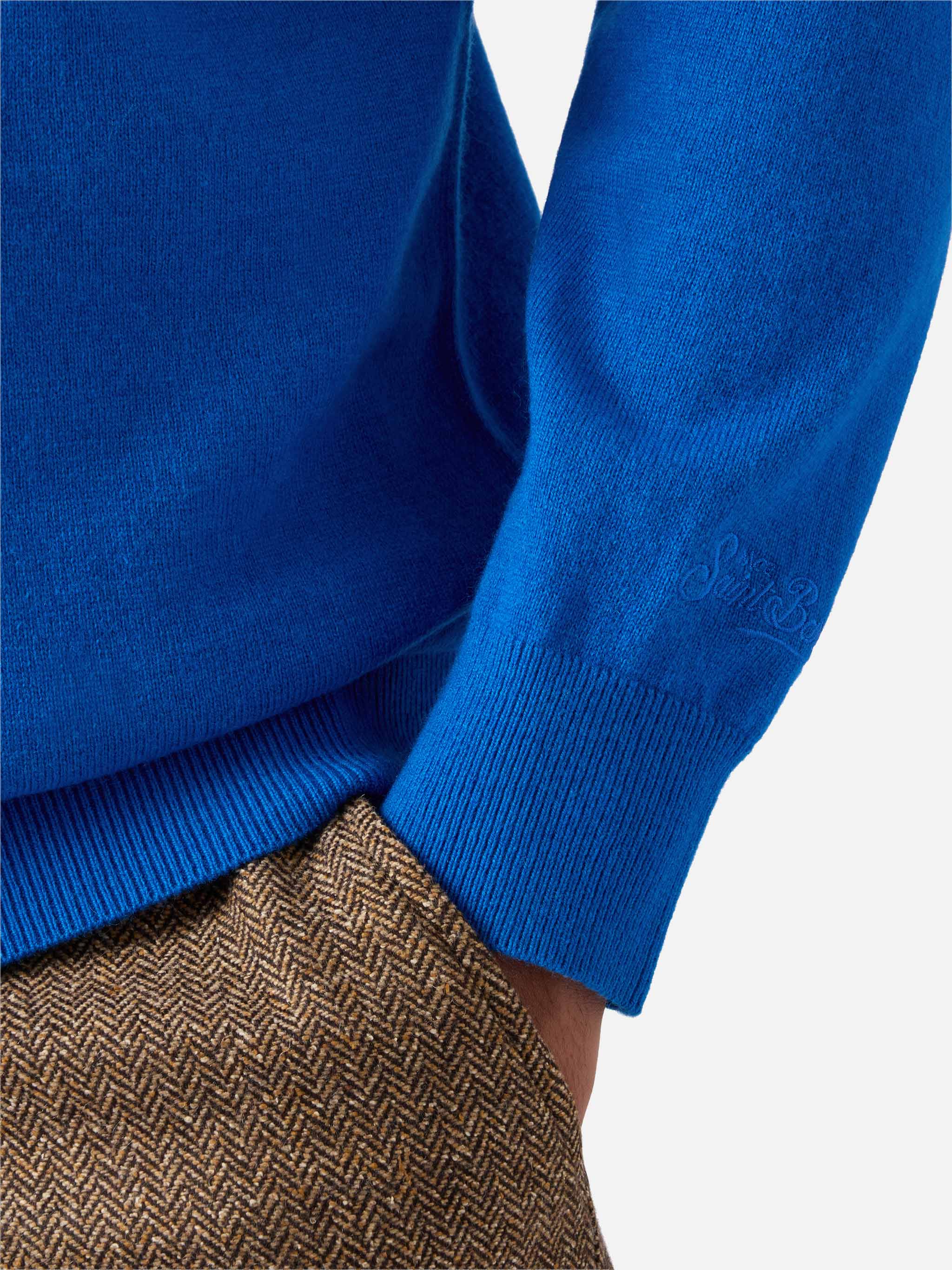 Crewneck Sweater Heron Light With Do You Want A Cola? Embroidery Blue