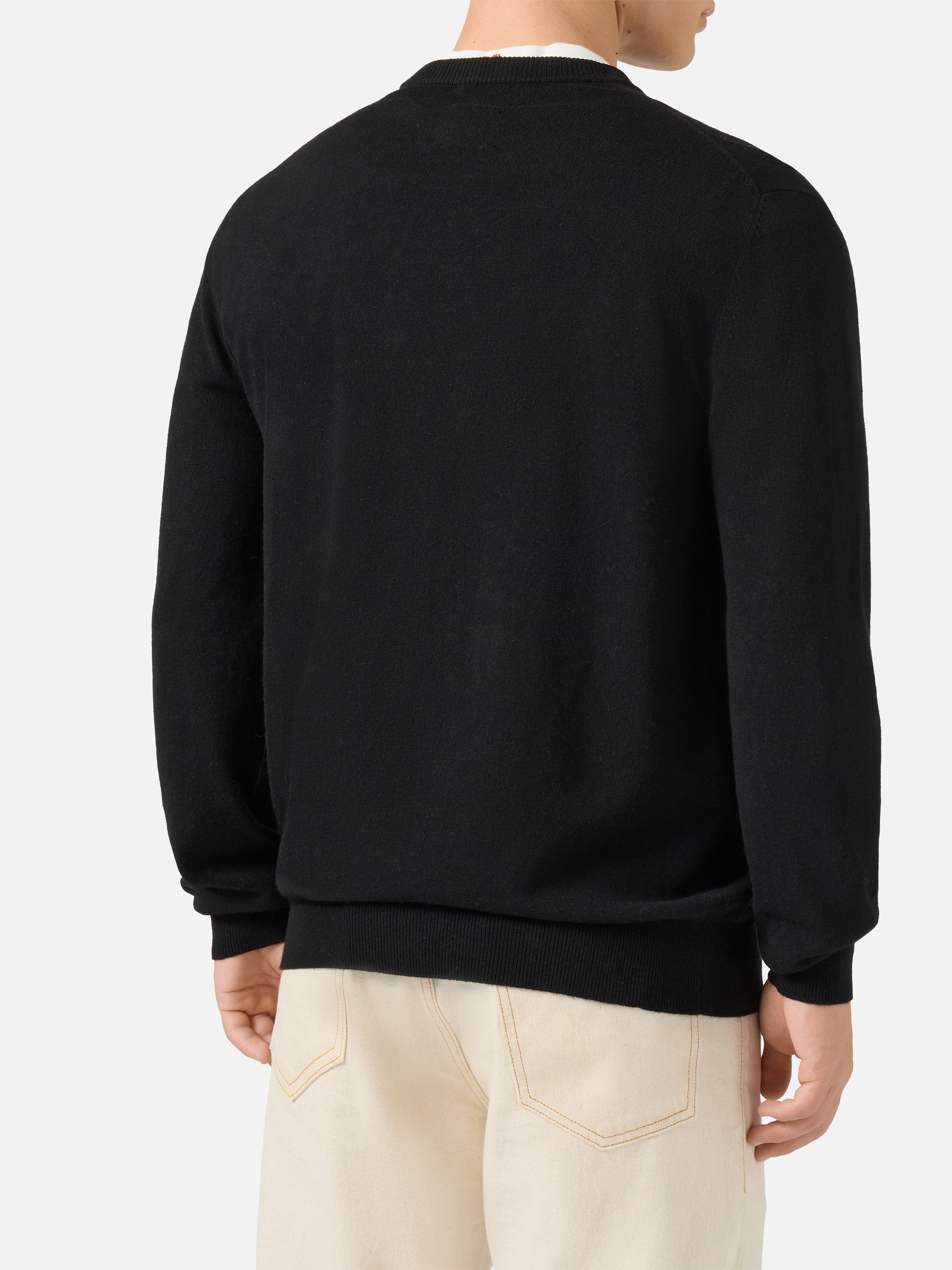 Crewneck Heron Light With A Capodanno Siamo Dai Fürstenberg! Embroidery | Vacanze Di Natale Special Edition Black